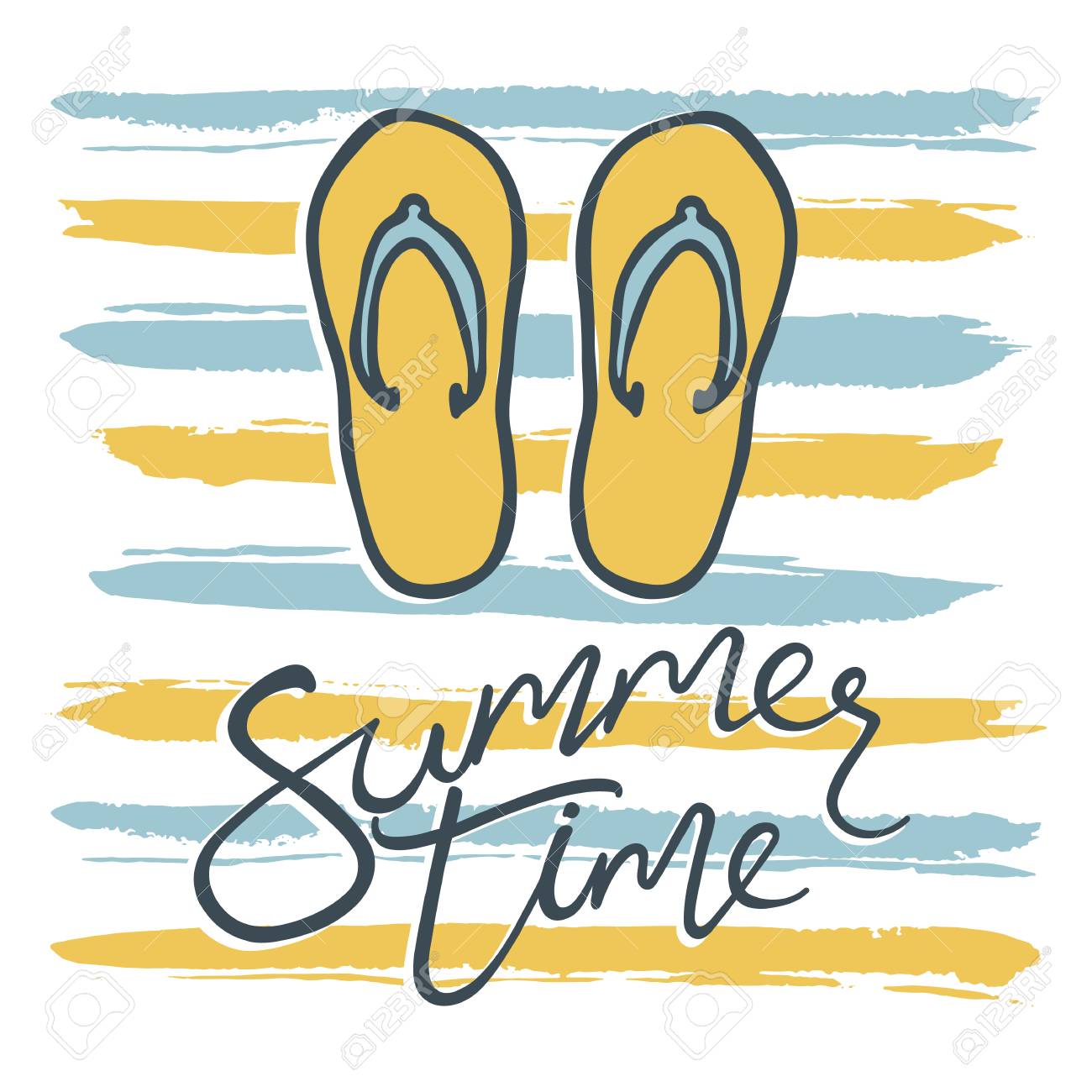 Chanclas Doodle. Fondo De Verano. Diseño De Logotipo Para La Bandera, Cartel, Folleto, Cubierta, Folleto. Ilustraciones Svg, Vectoriales, Art Vectorizado Libre De Derechos. 56219392.