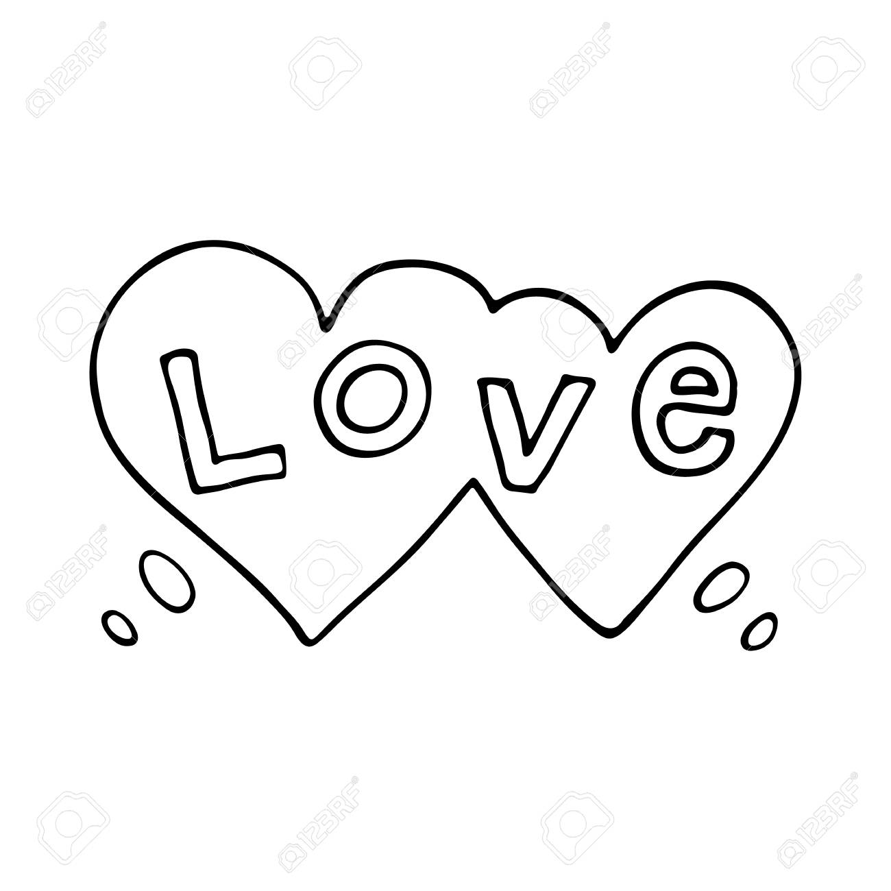 Double Heart S Ch Bubble With Love Word Vector Il Ration Stock Vector Double Heart S Ch Bubble With Love Word Vector Il Ration Stock Vector