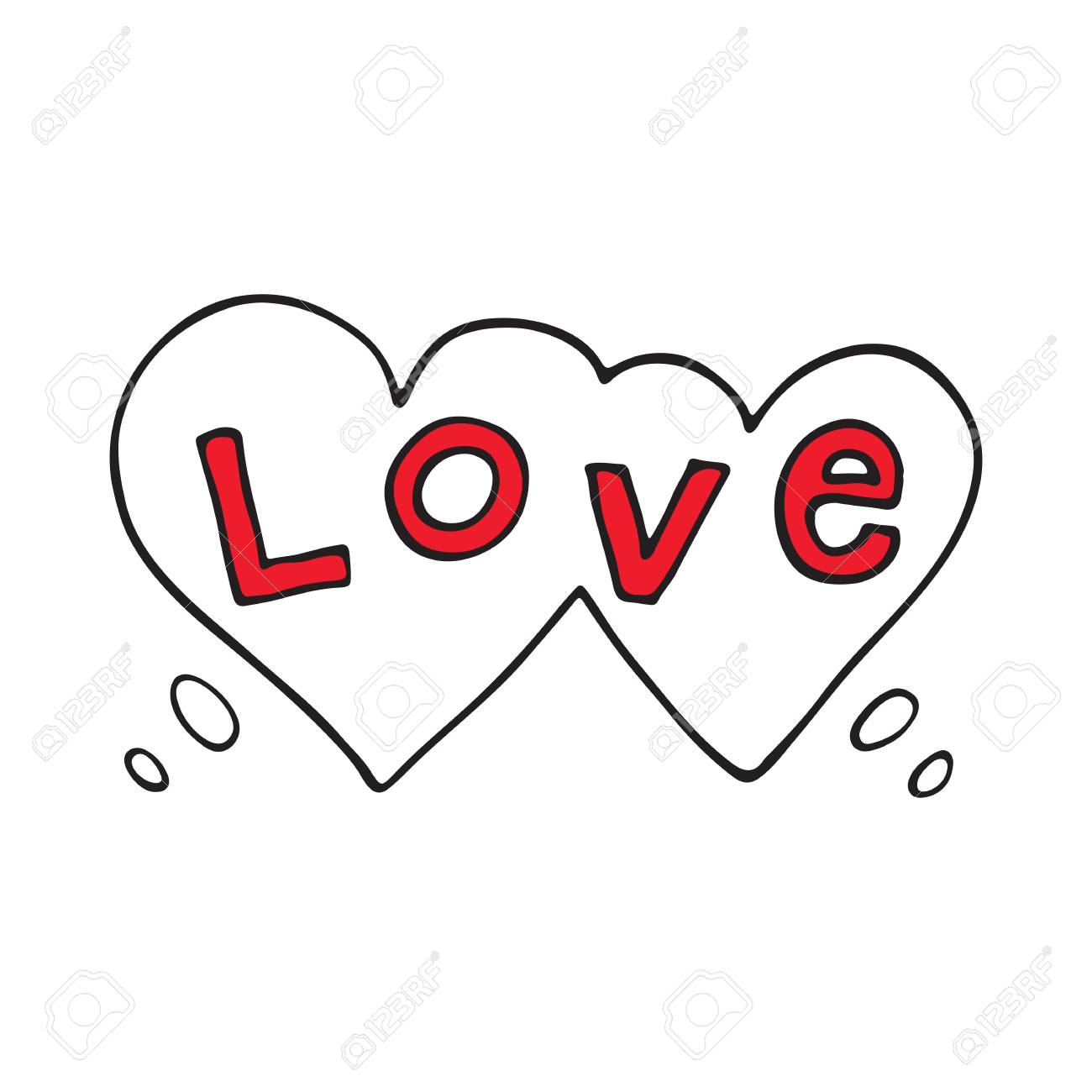 Double Heart S Ch Bubble With Love Word Vector Il Ratio Stock Vector Double Heart S Ch Bubble With Love Word Vector Il Ratio Stock Vector
