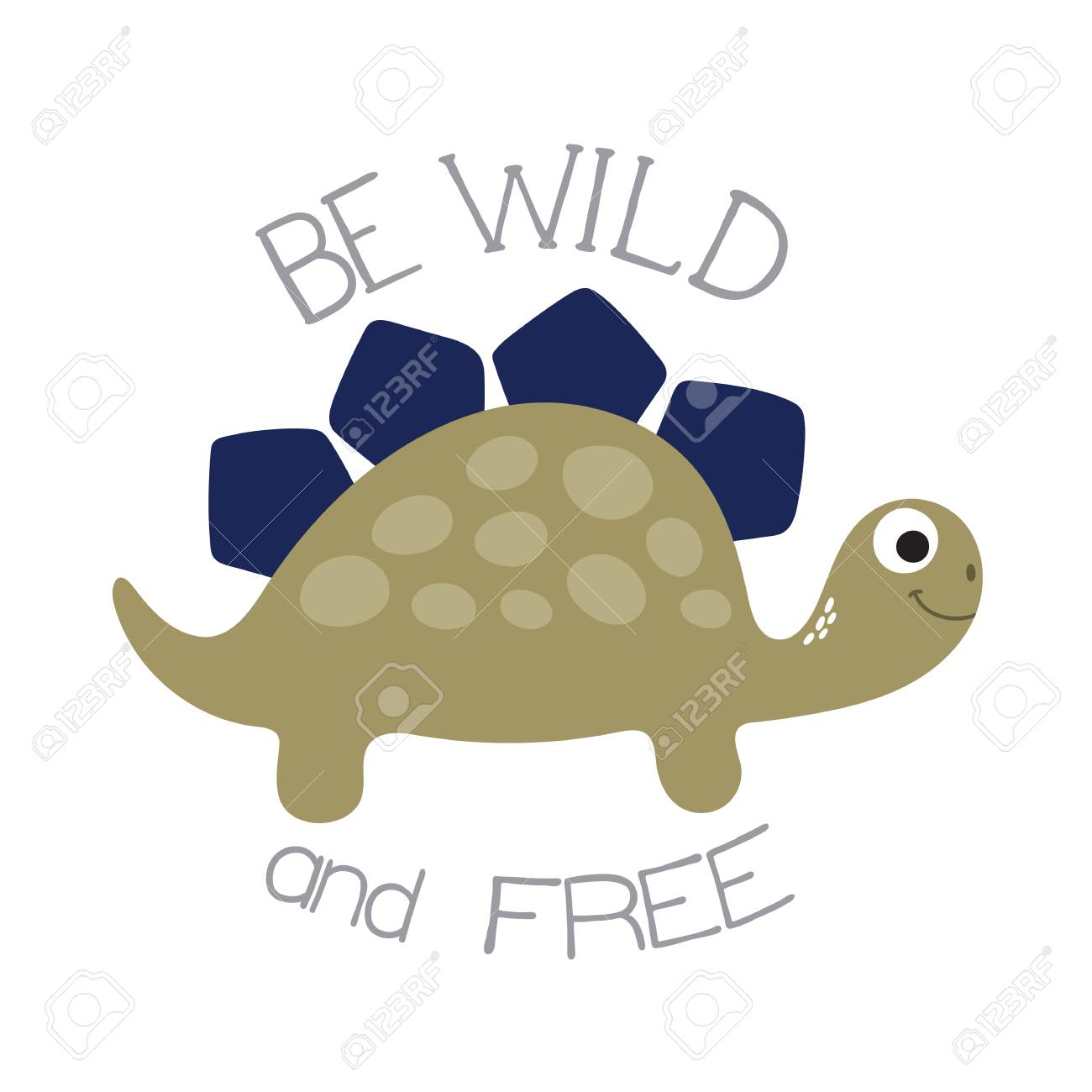 かわいい漫画恐竜イラスト 野生と自由 のイラスト素材 ベクタ Image