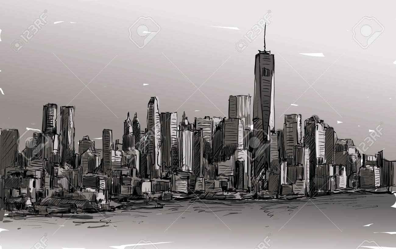 ニューヨークの街並みのスケッチ ショー高層ビル イラスト ベクトル マンハッタン ミッドタウンのイラスト素材 ベクタ Image ニューヨークの街並みのスケッチ ショー高層ビル イラスト ベクトル マンハッタン ミッドタウンのイラスト素材 ベクタ Image