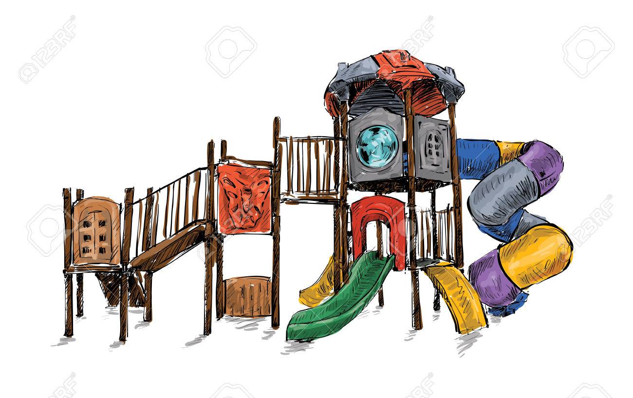 Skizze Der Spielplatz Zone Fur Kinder Abbildung Vektor Lizenzfrei Nutzbare Vektorgrafiken Clip Arts Illustrationen Image 74382960