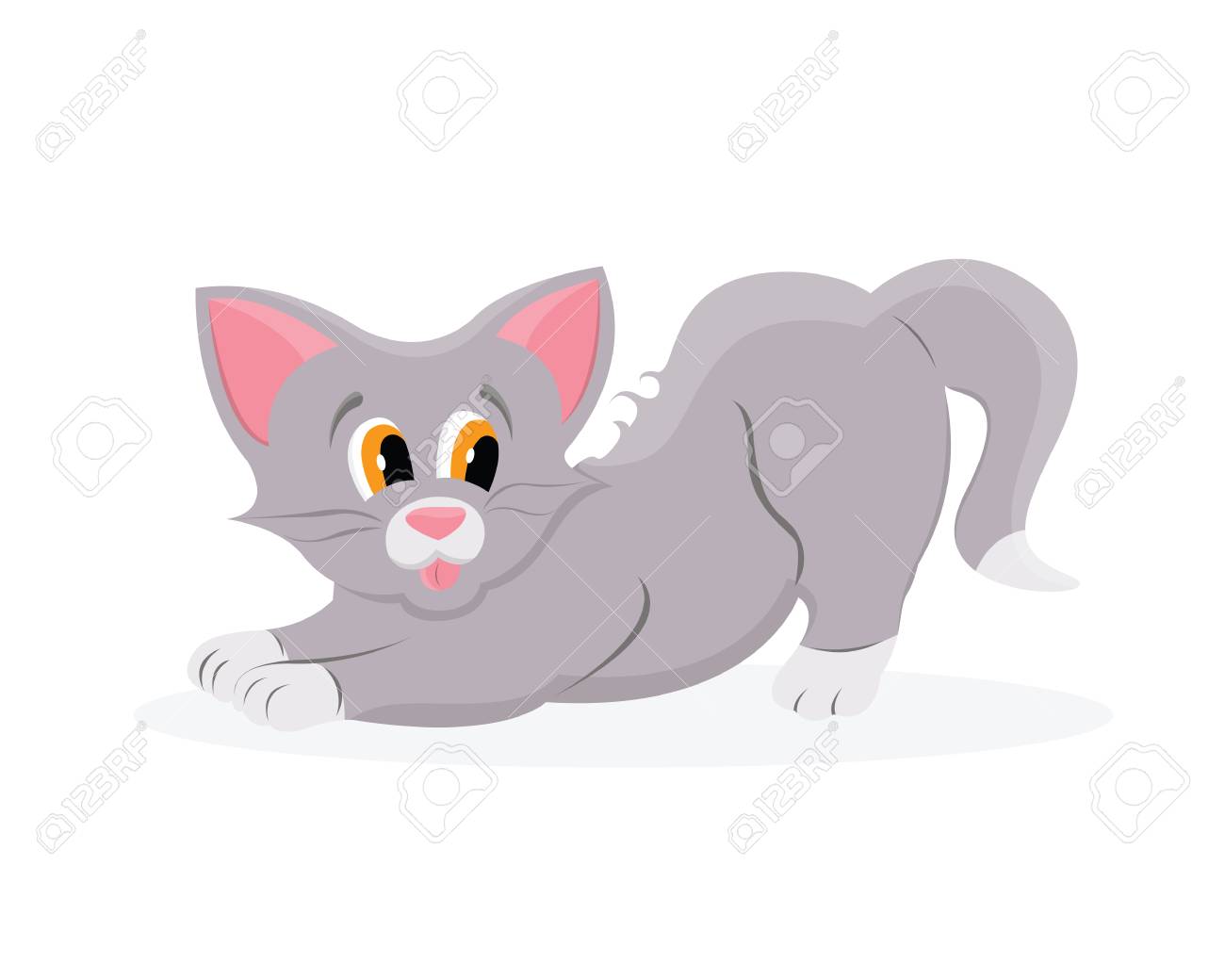 小さな漫画猫のベクトルキャラクター 子本用の可愛いイラスト のイラスト素材 ベクタ Image