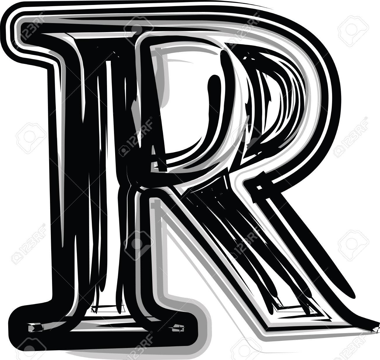 フリーハンドのタイポグラフィ文字 R のイラスト素材 ベクタ Image 14 フリーハンドのタイポグラフィ文字 R のイラスト素材 ベクタ Image 14