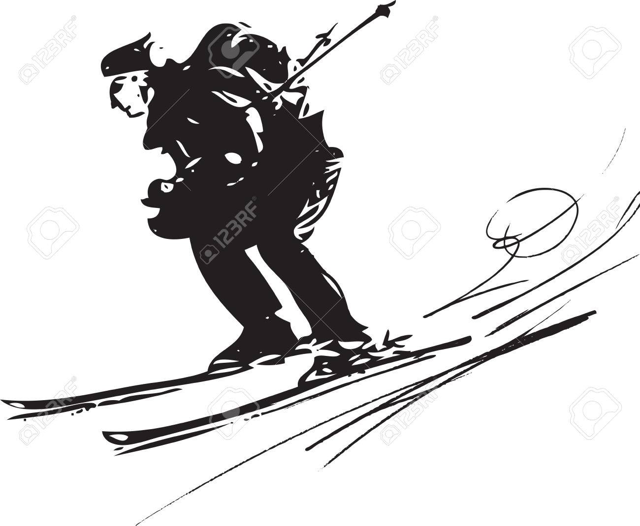 抽象的な背景のダウンヒル スキー スキーヤーのイラストのイラスト素材 ベクタ Image