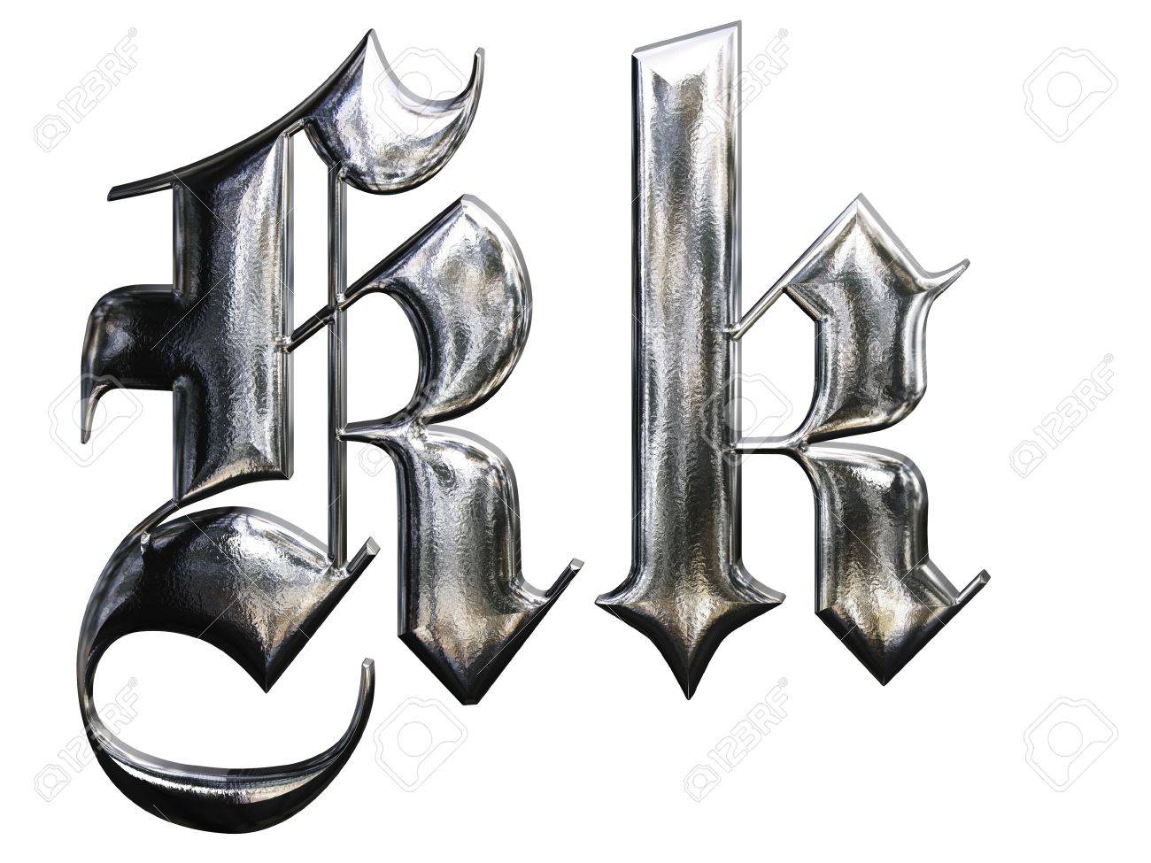 ドイツのゴシック様式アルファベット フォントの金属パターンの手紙。手紙 Kの写真素材・画像素材 Image 4701735