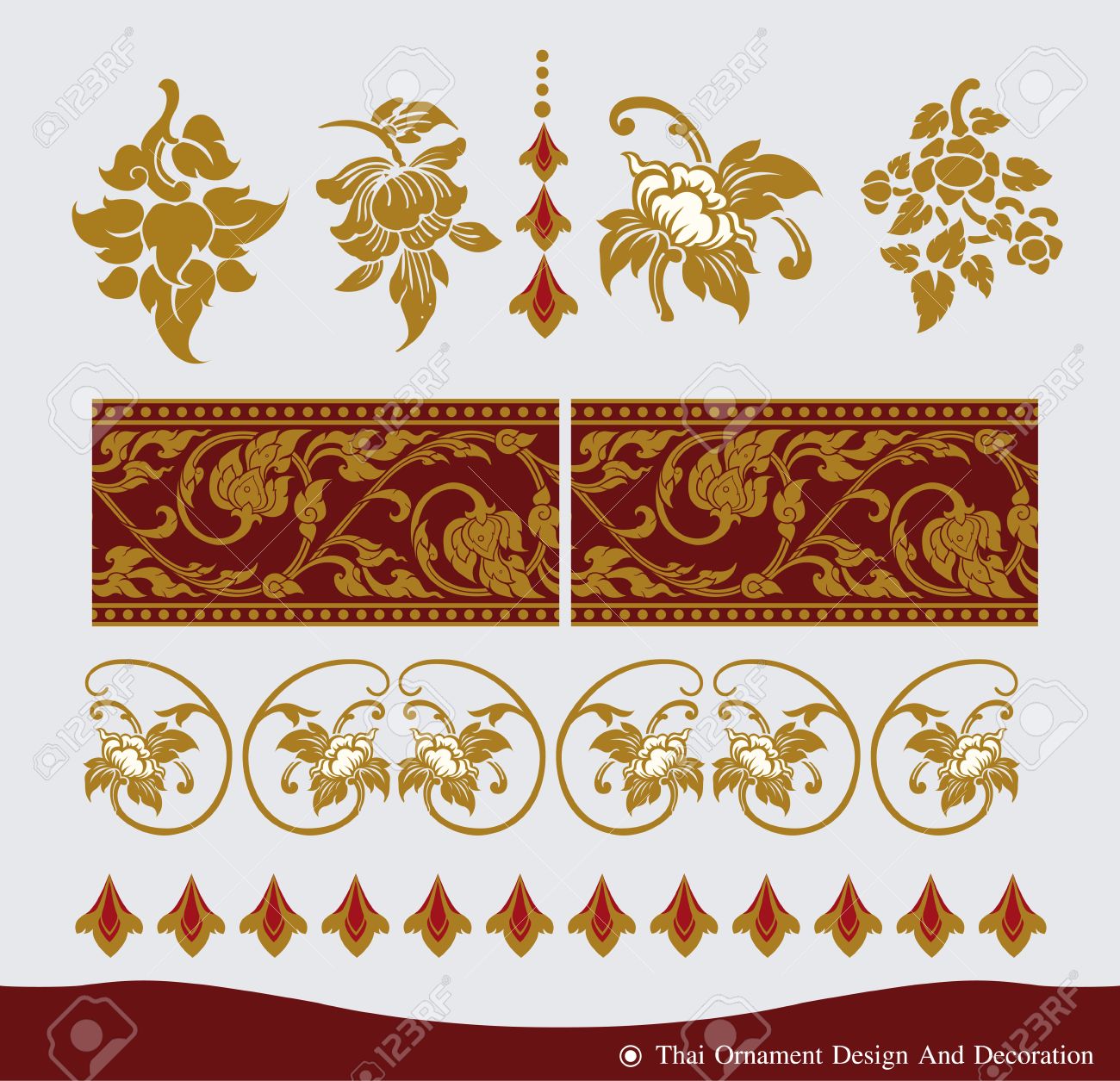 vector of thai ornament vintage frame designthai culture decorative border template design17 design