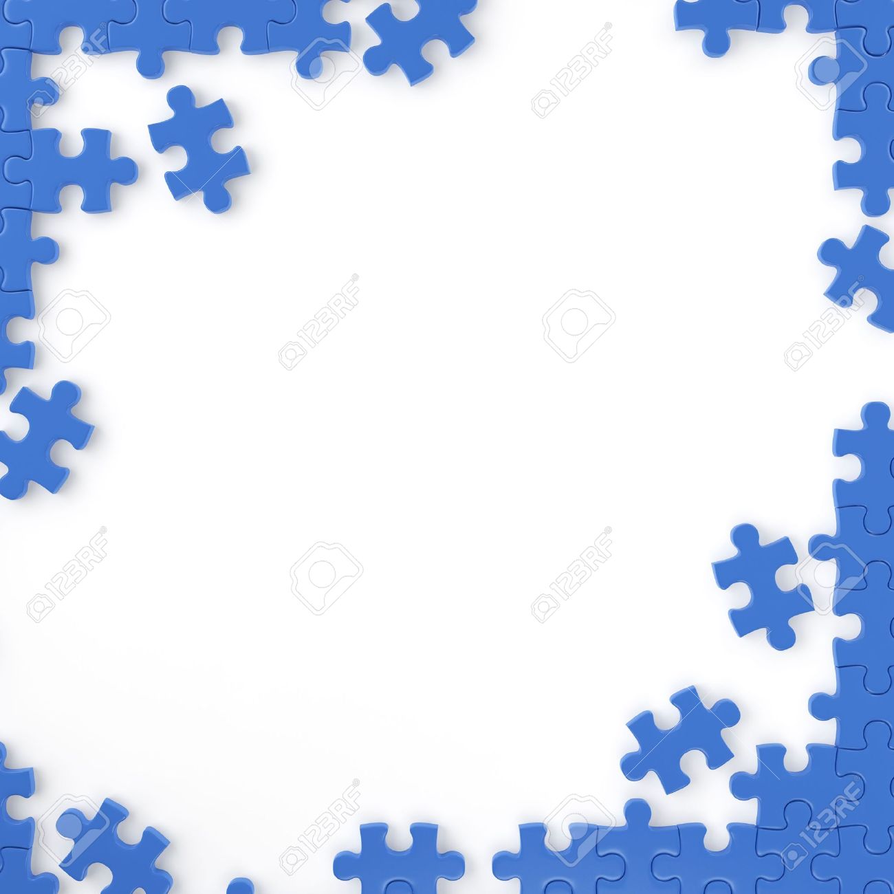 puzzle pieces forming a frame for your own text or design with