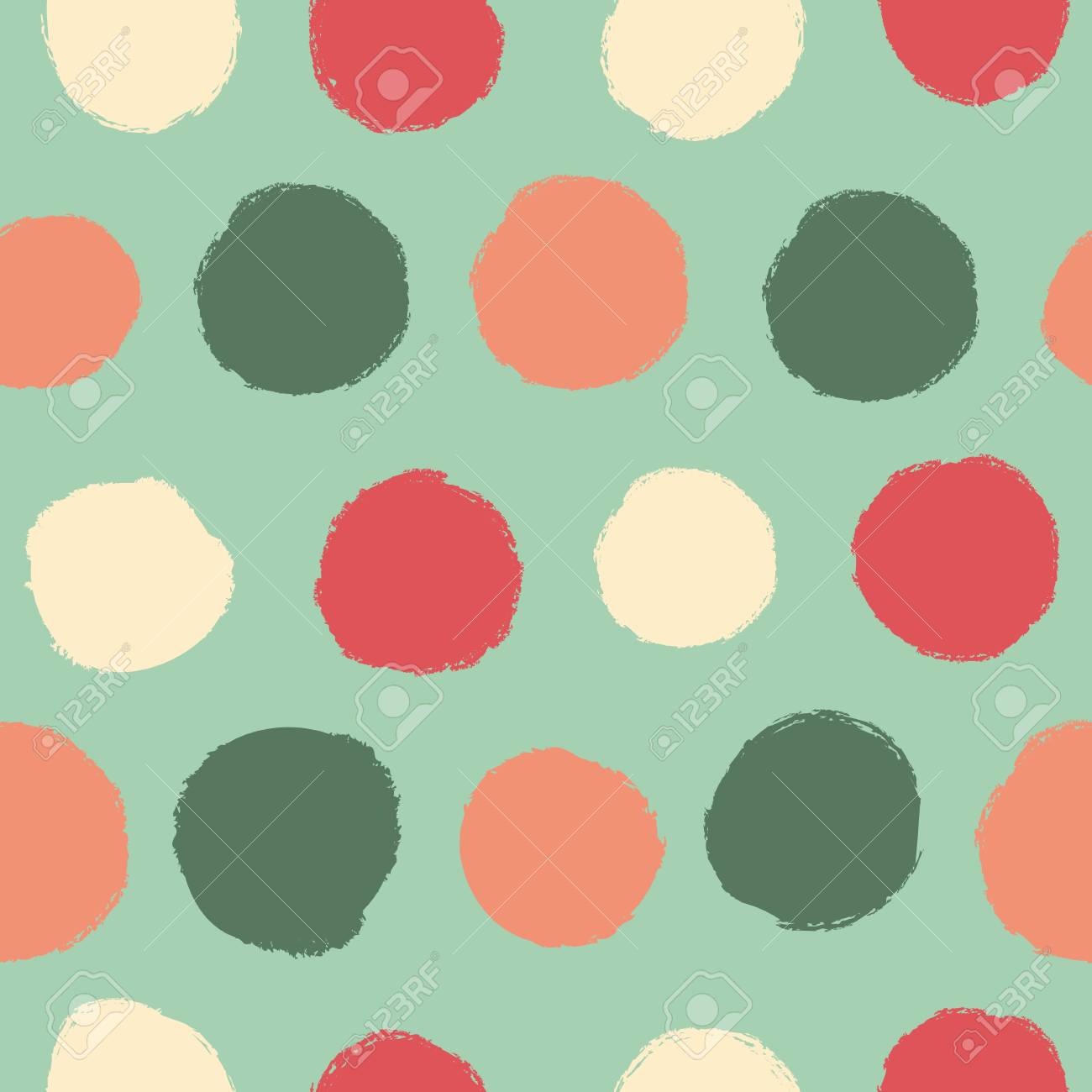 緑の背景にドットで簡単なパターン のイラスト素材 ベクタ Image