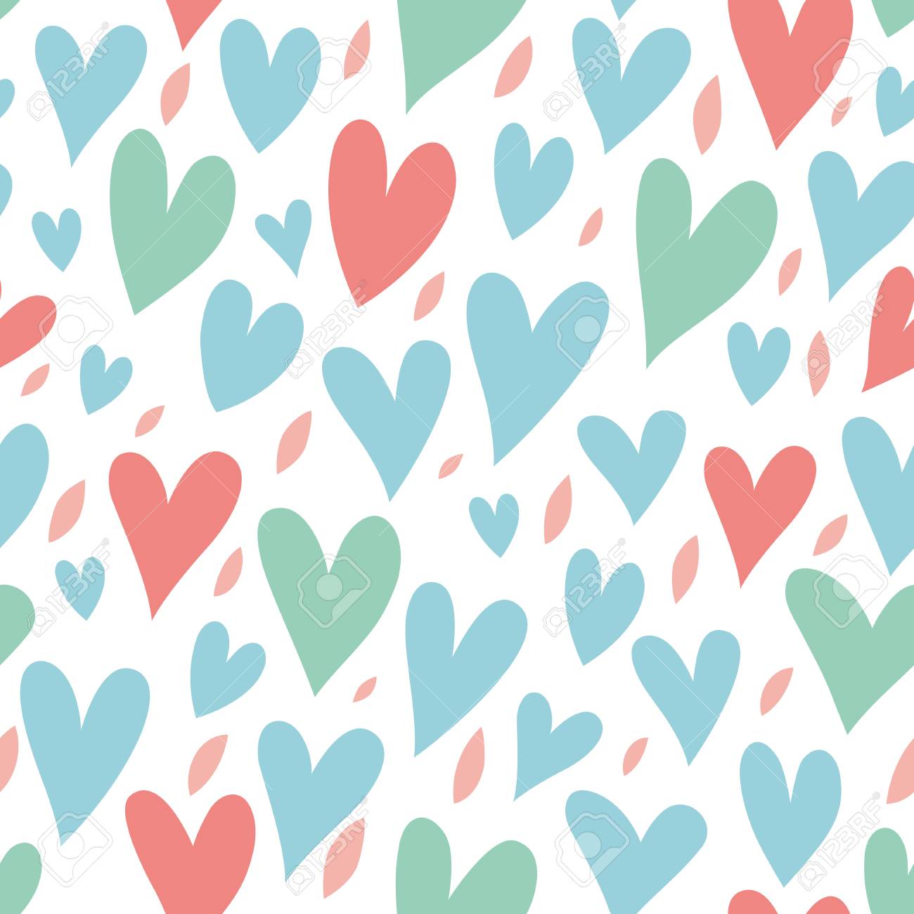 Simple Seamless Background With Hearts In Pastel Colors Royalty Free Cliparts Vectors And Stock Illustration Image