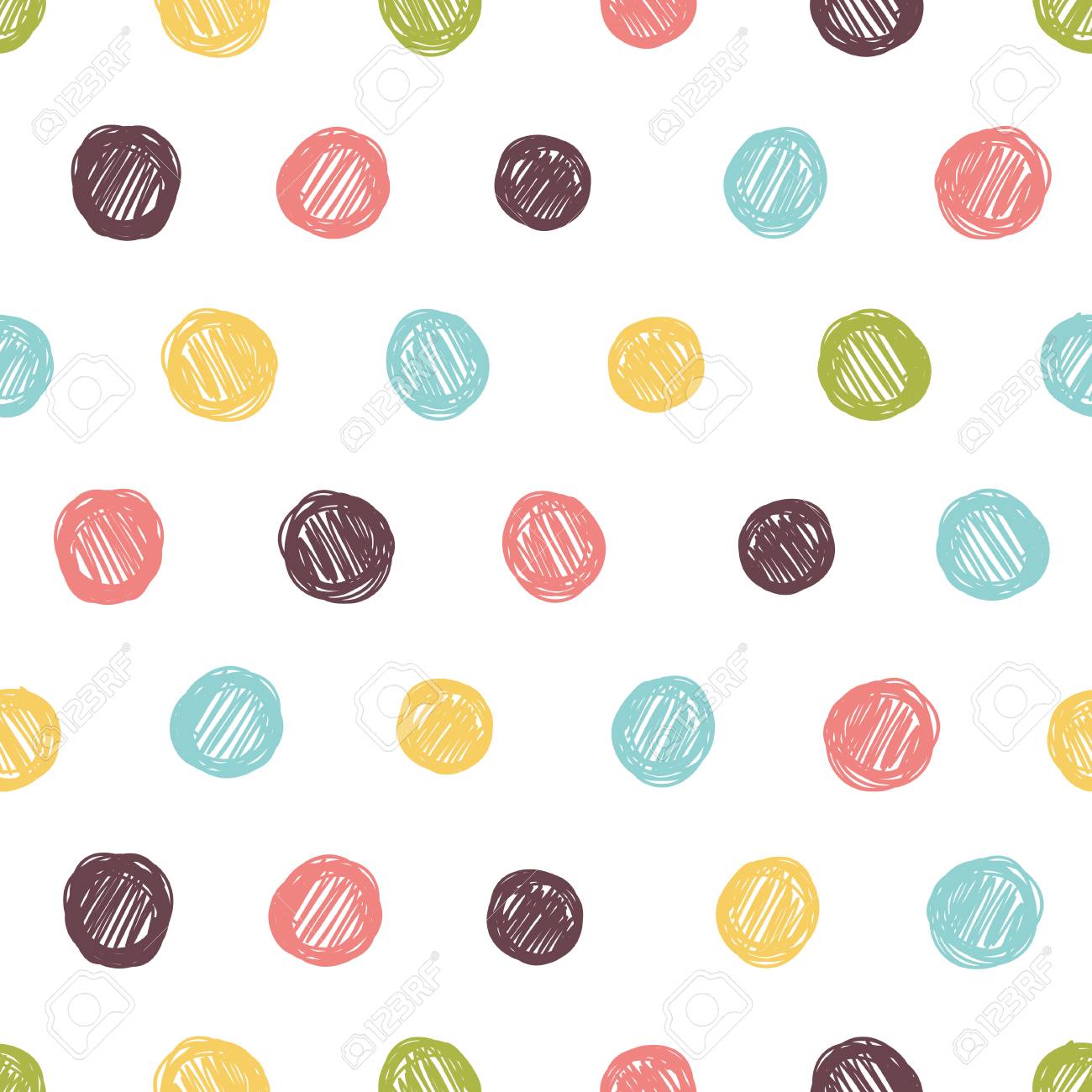 明るい色の水玉模様のシンプルなシームレス パターン のイラスト素材 ベクタ Image