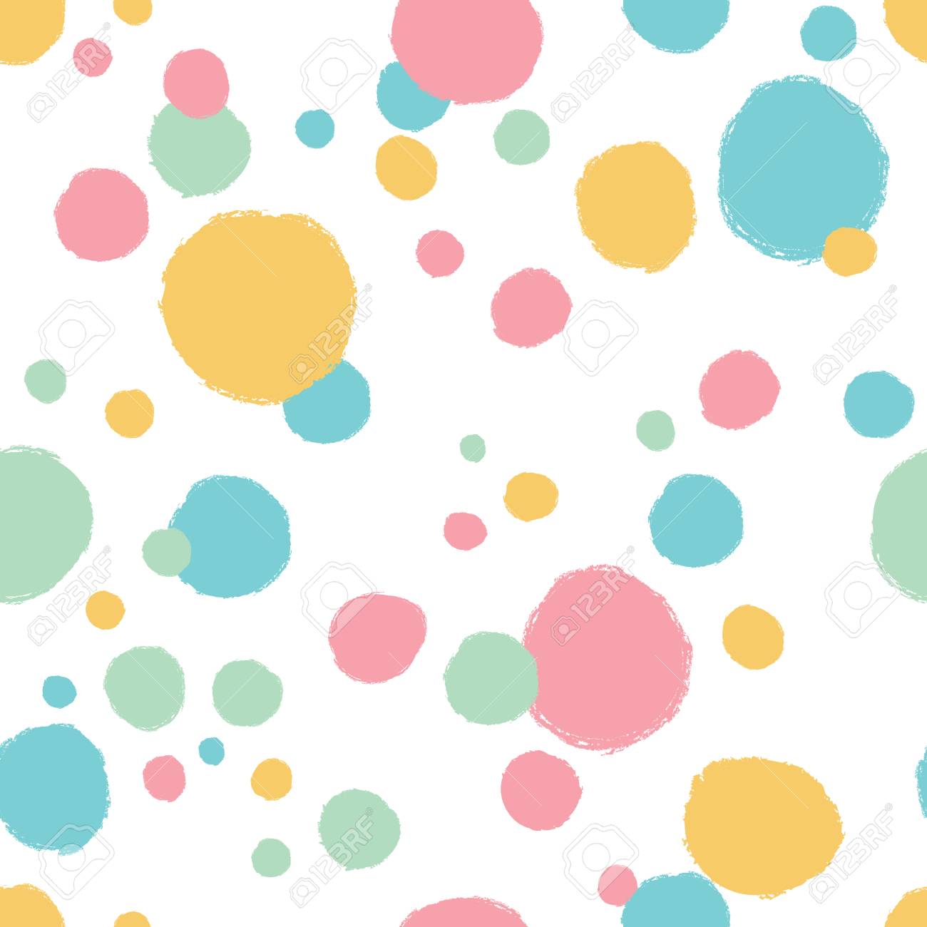 水玉模様のシンプルなシームレス パターン パステル カラーのベクトルの背景 のイラスト素材 ベクタ Image