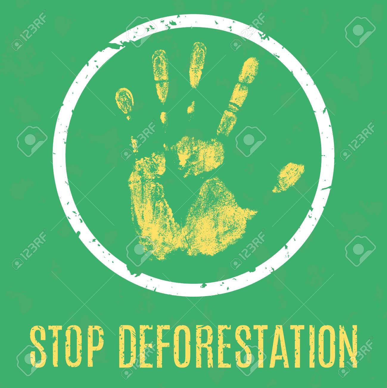 ベクター グラフィック ポスターの森林破壊の停止を呼び出します のイラスト素材 ベクタ Image