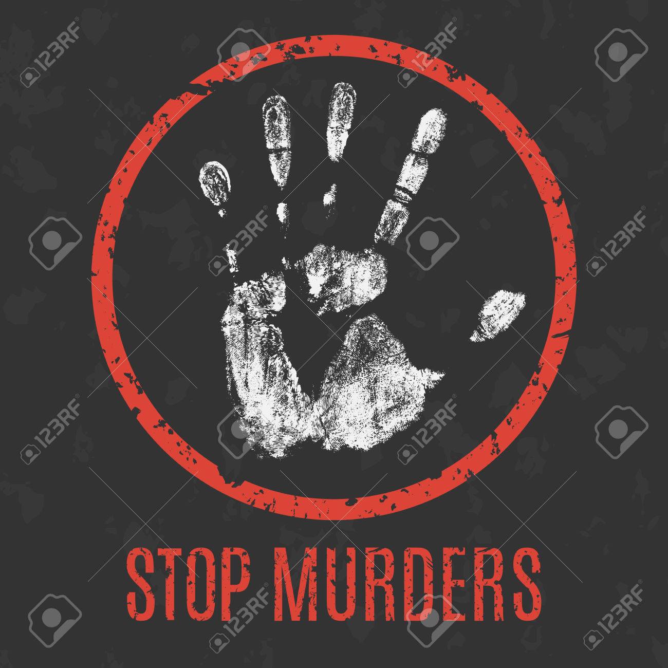 概念ベクトル イラスト 人類の地球規模の問題 殺人を停止します のイラスト素材 ベクタ Image