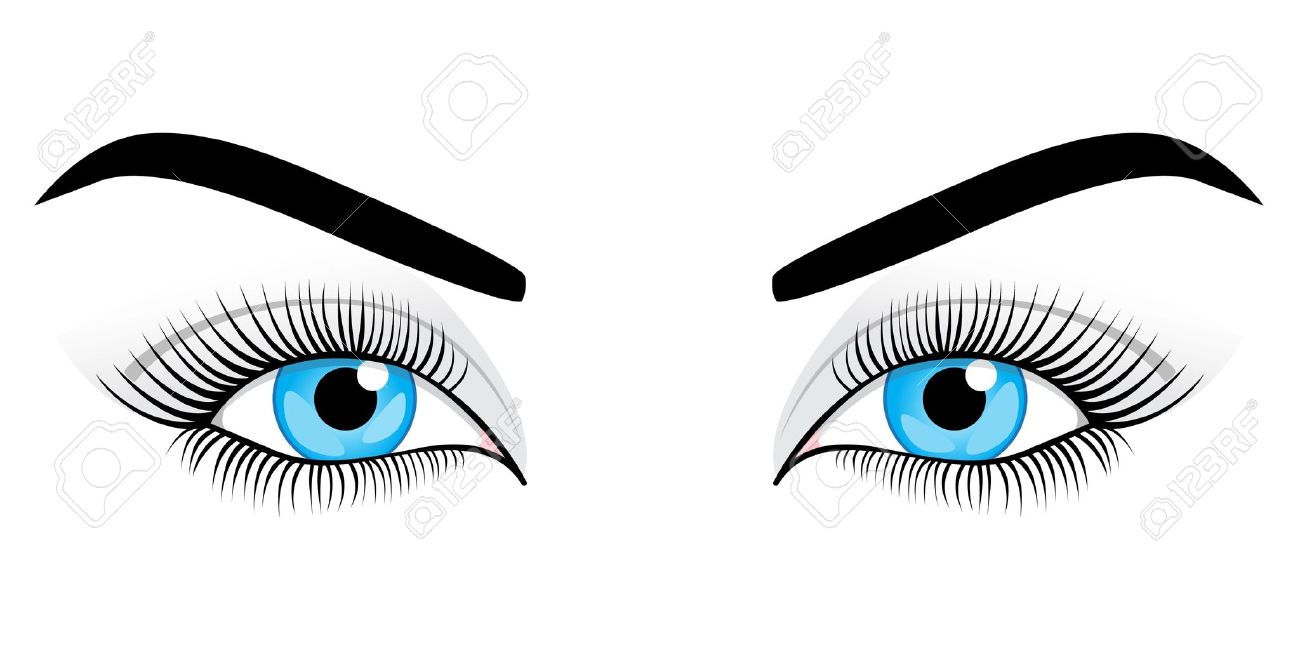 Women's Blue Eyes On A White Background. Vector Illustration. Royalty Free  SVG, Cliparts, Vectors, and Stock Illustration. Image 9862204., image size:1300x650