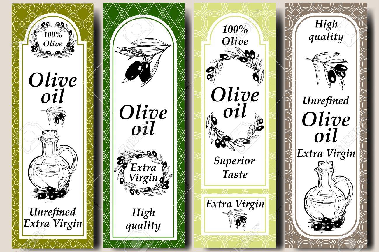 Vector Verpackungs Design Elemente Und Vorlagen Fur Olivenol Etiketten Und Flaschen Nahtlose Muster Fur Den Hintergrund Und Aufkleber Mit Logos Hand Gezeichnet Olivenzweig Mit Oliven Eine Flasche Olivenol Lizenzfrei Nutzbare Vektorgrafiken Clip Arts