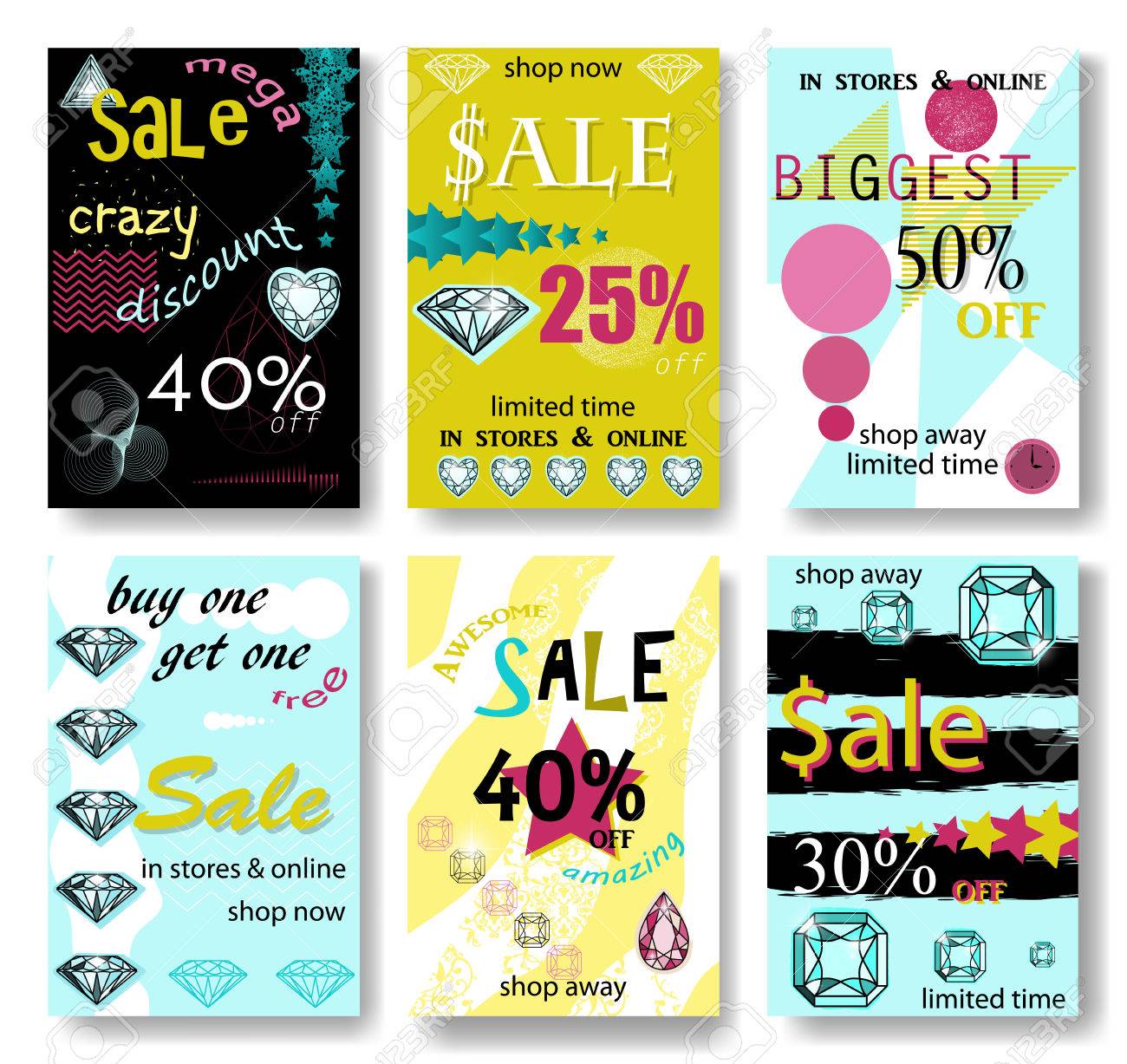 modern eye catching social media sale banners vector illustrations