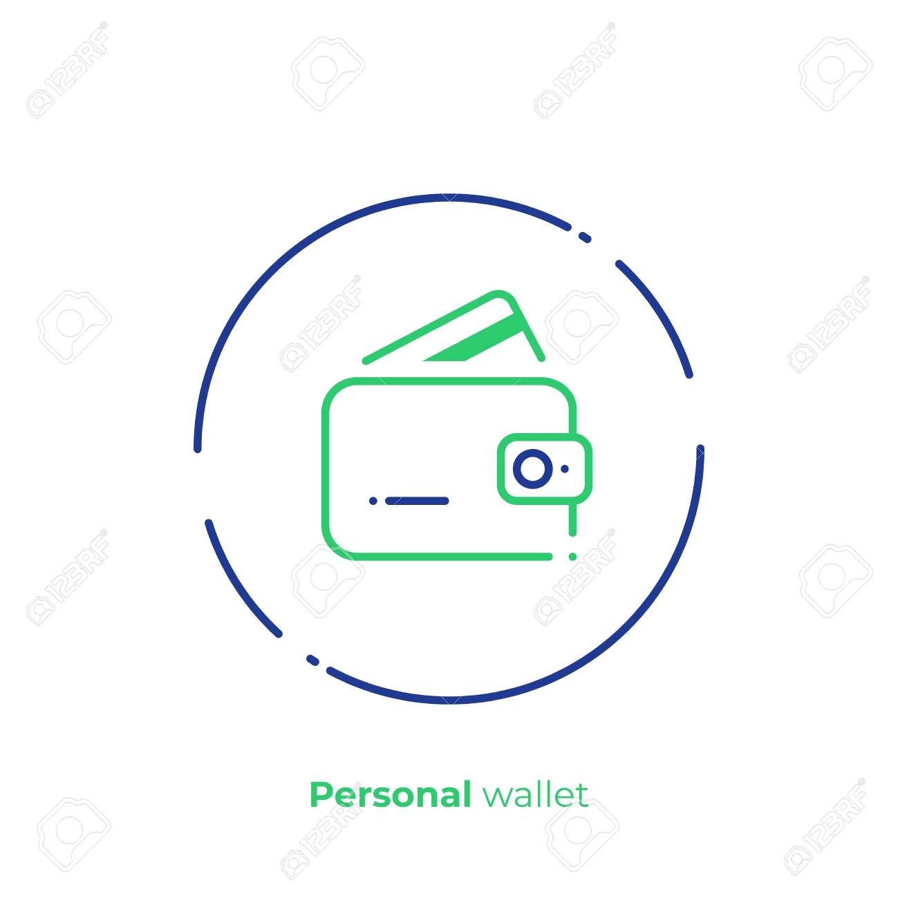 business budget line art icon personal wallet vector art outline online business budget