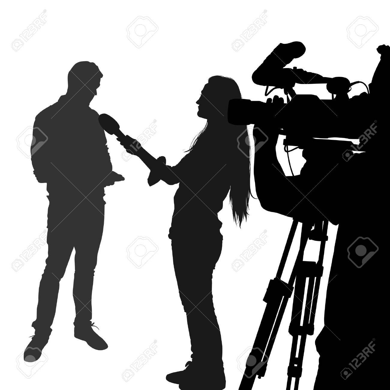 シルエットのインタビュー のイラスト素材 ベクタ Image