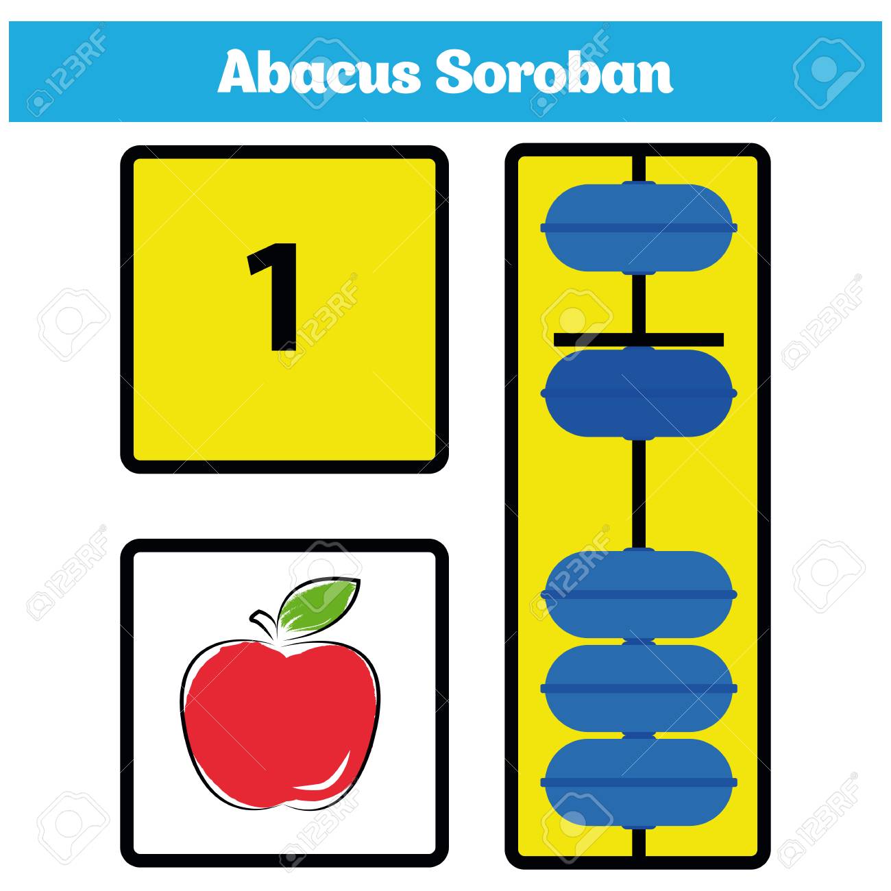 Worksheets Abacus Math Worksheets abacus soroban kids learn numbers with math worksheet for children vector illustration stock vector