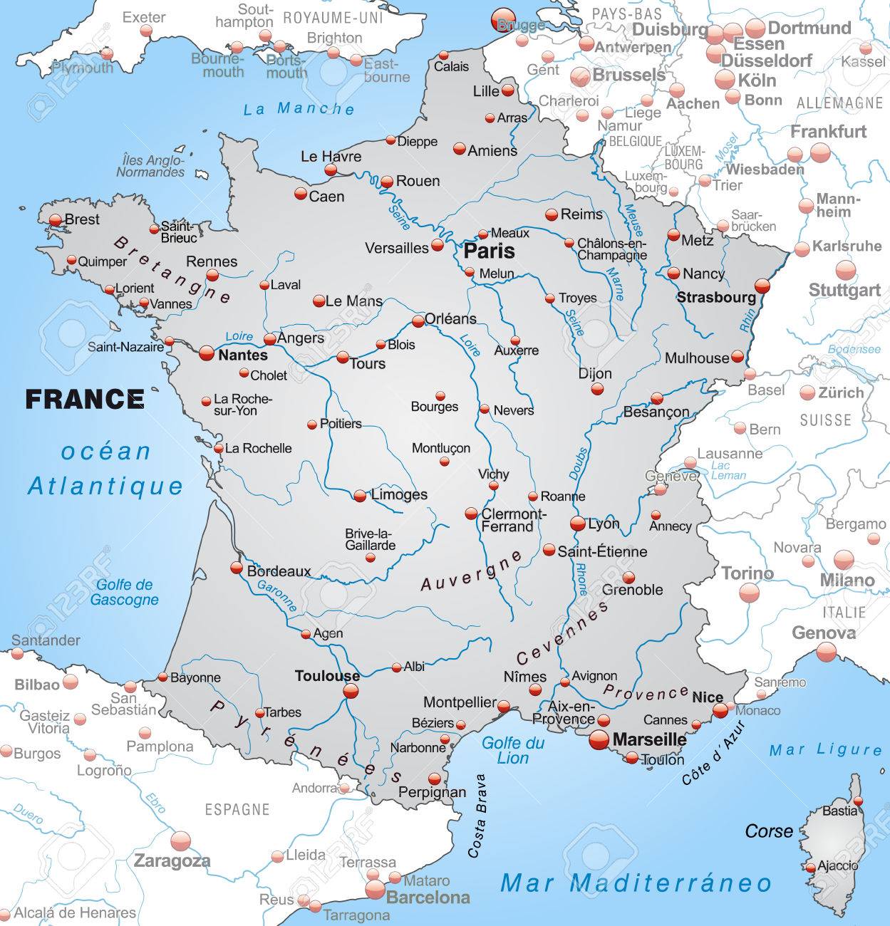 map-of-france-as-an-overview-map-in-gray-royalty-free-svg-cliparts-vectors-and-stock-illustration-image-24988769 for Free Printable Map Of France Map Of France As An Overview Map In Gray Royalty Free SVG, Cliparts, Vectors, and Stock Illustration. Image 24988769. for Free Printable Map Of France