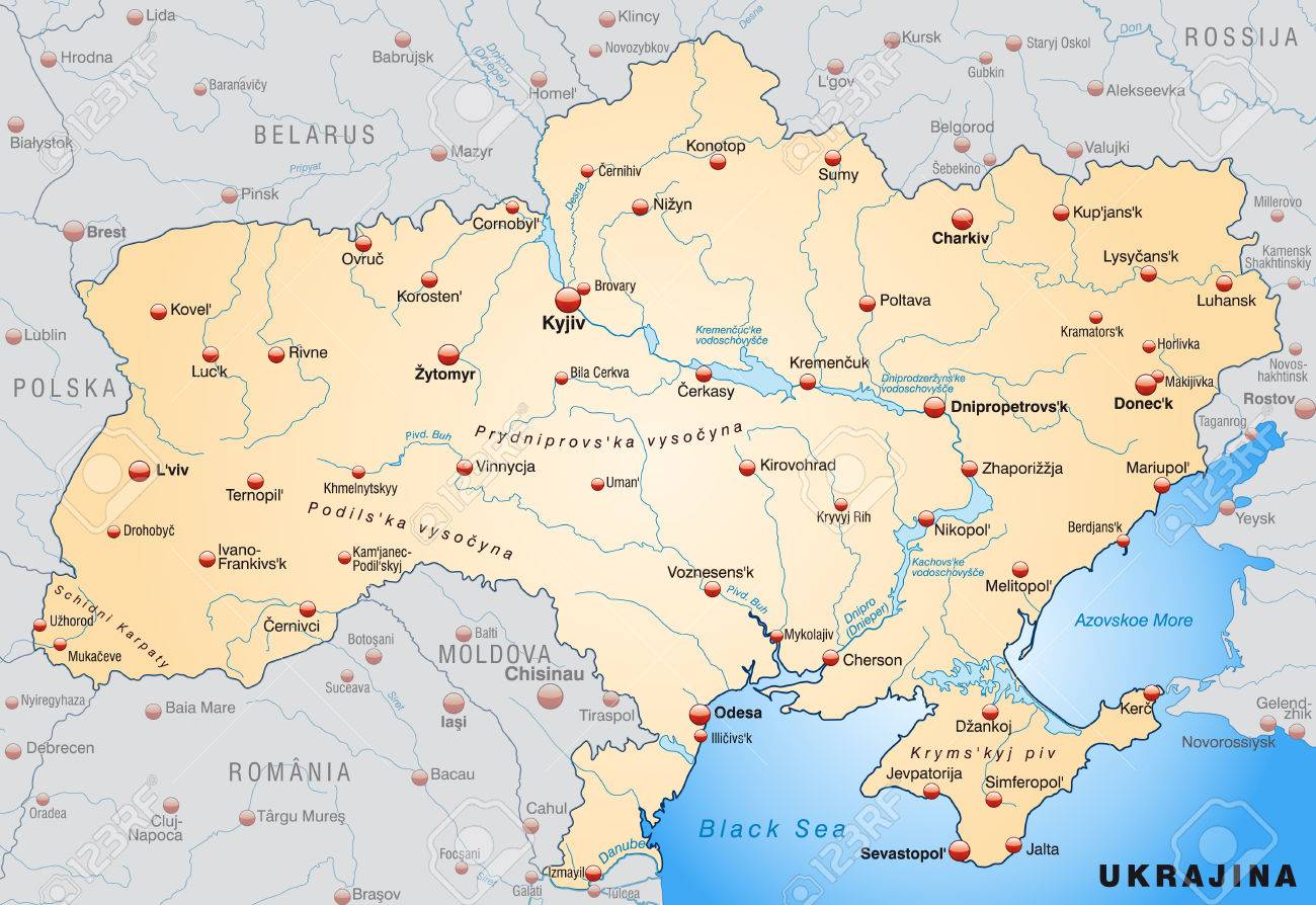 Karte Der Ukraine Als Eine Ubersichtskarte In Pastell Orange Lizenzfrei Nutzbare Vektorgrafiken Clip Arts Illustrationen Image