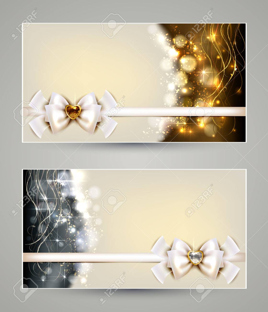 two elegant christmas greeting cards with bow and jewelry royalty elegant greeting cards