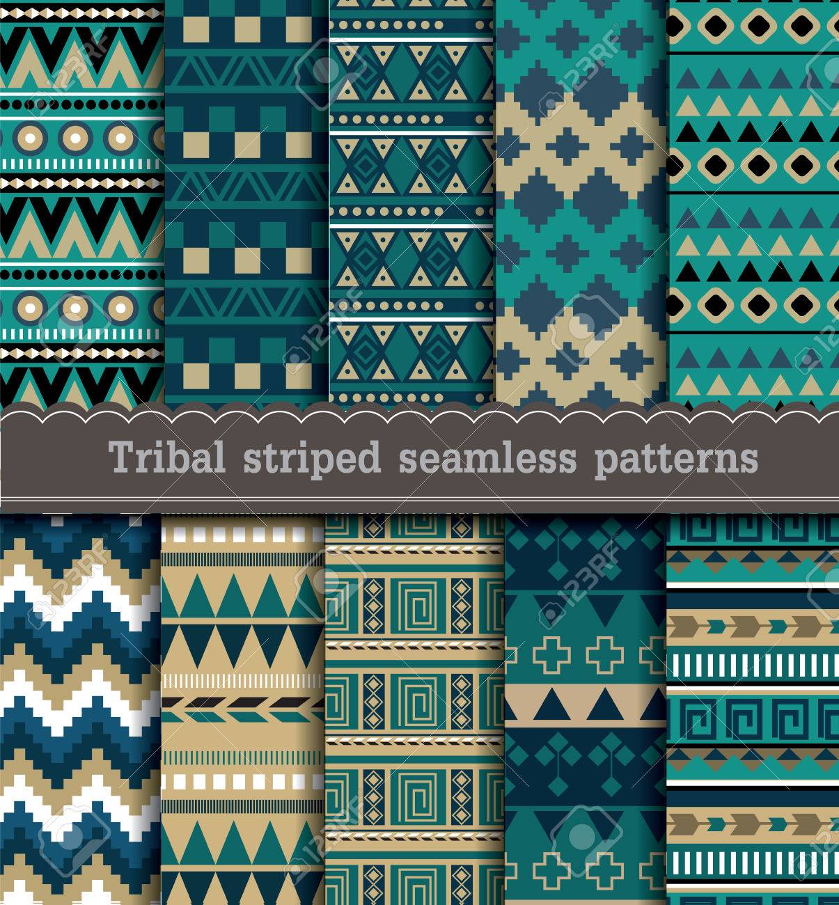 部族のストライプ シームレスなパターン Illustrator ユーザー含まれてパターン見本 のイラスト素材 ベクタ Image