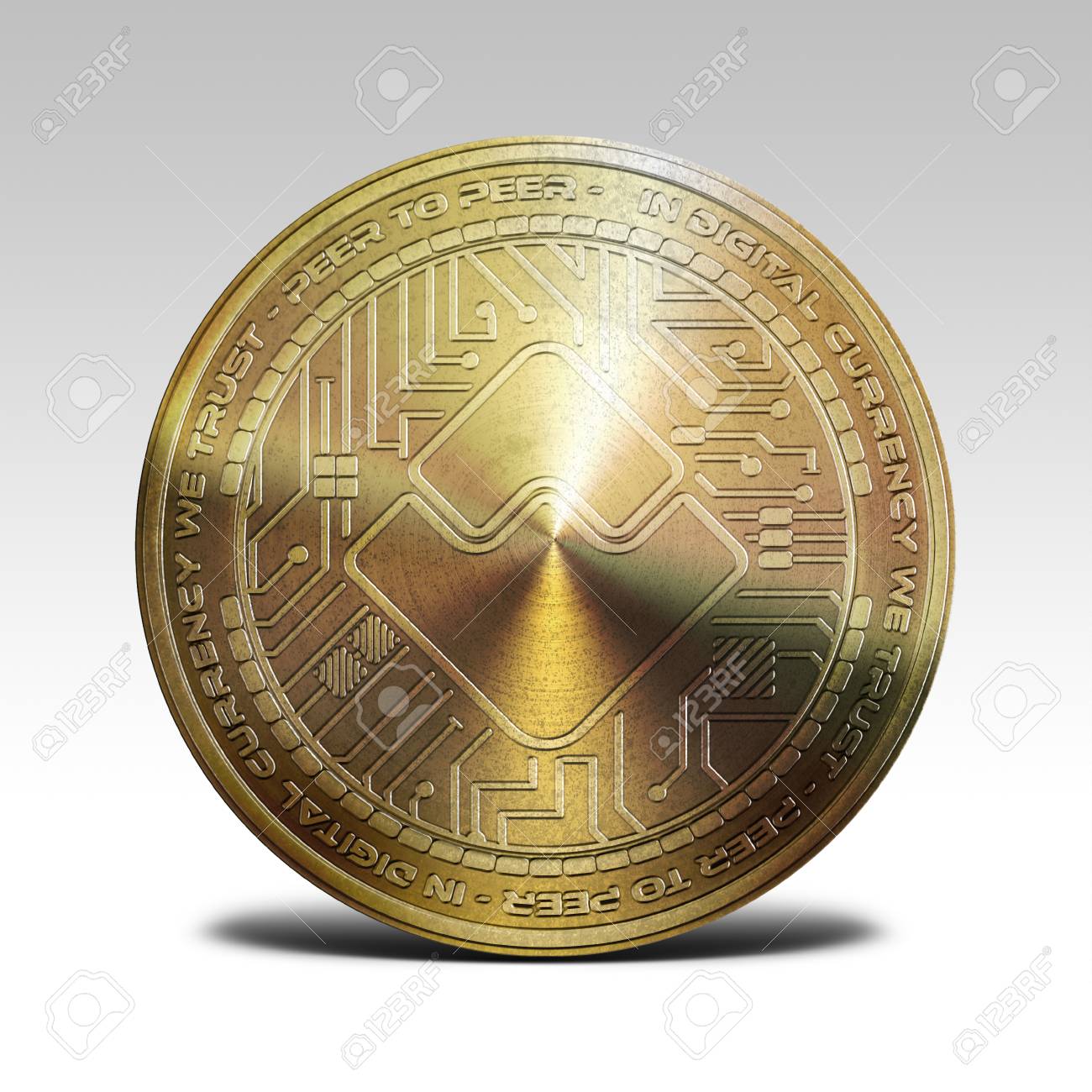 Golden Waves Coin Isolated On White Background 3d Rendering Stock Photo,  Picture and Royalty Free Image. Image 81735574.