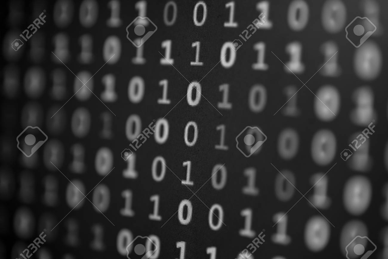 데이터 비트 컴퓨터 비트 화면 모니터의 파란색 배경. 로열티 무료 사진, 그림, 이미지 그리고 스톡포토그래피. Image 99628465