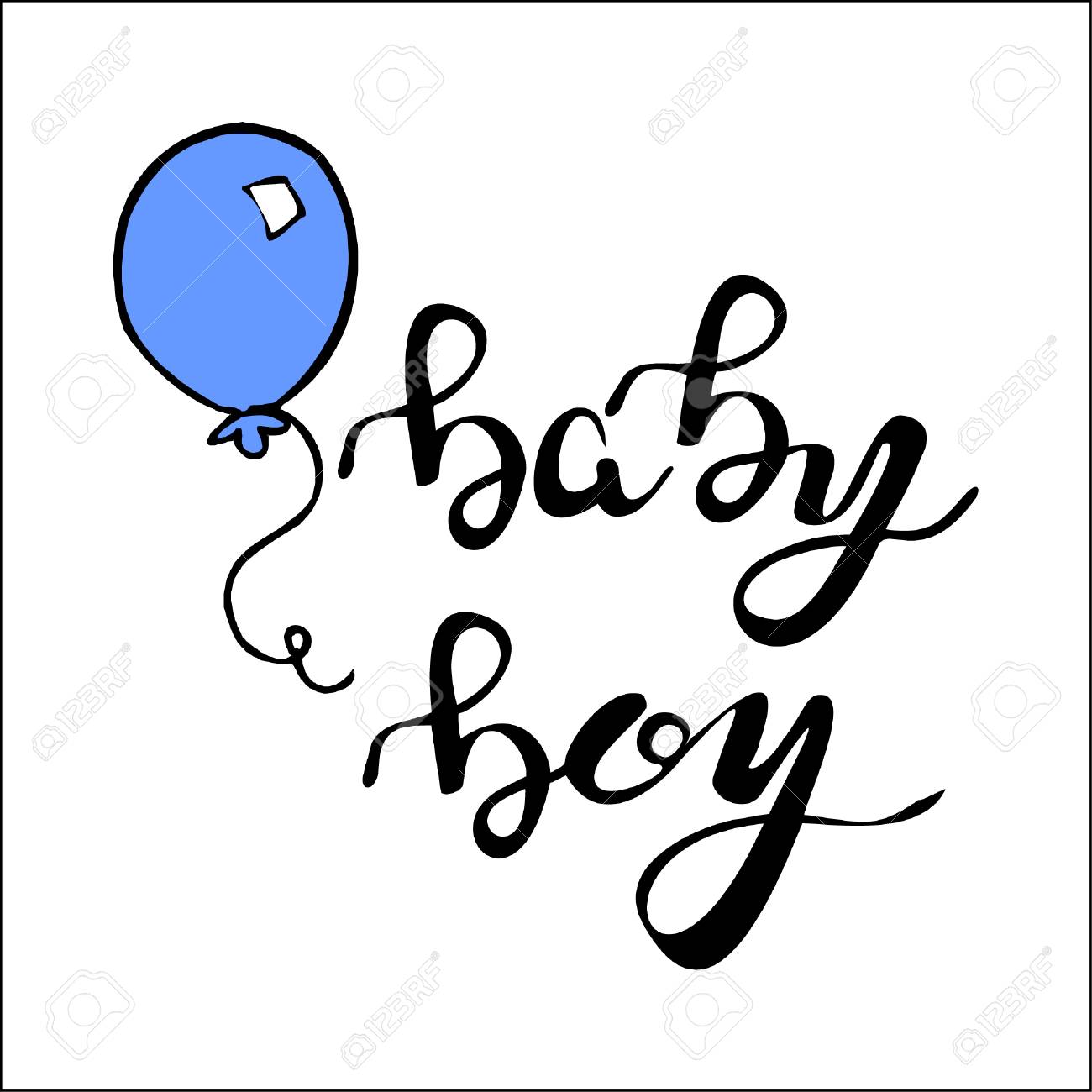 フレーズ赤ちゃん男の子手書きレタリング のイラスト素材 ベクタ Image