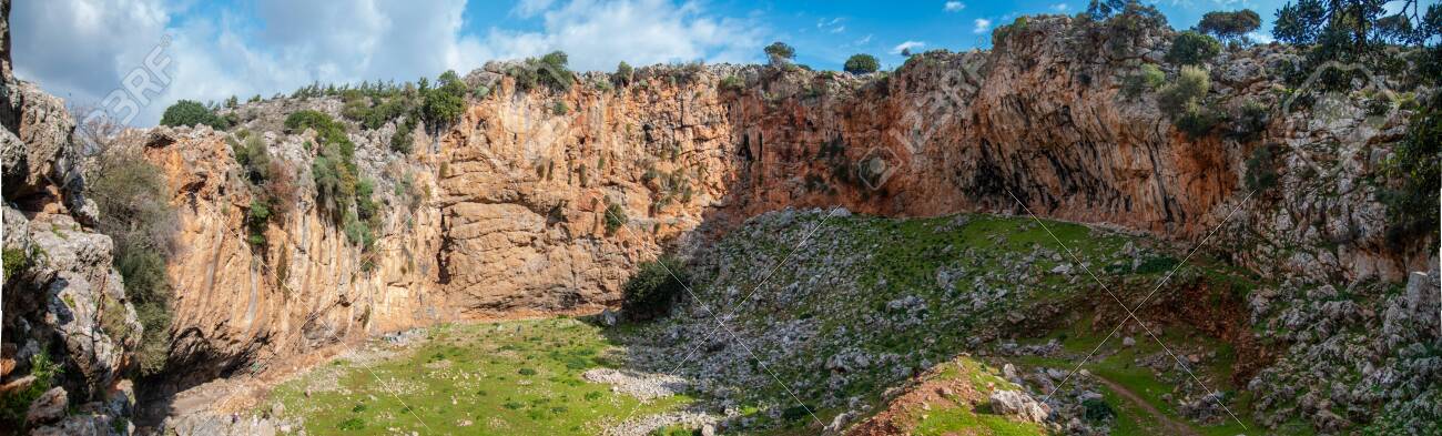 Famous Climbing Site in Crete, Greece, Voulismeno Aloni. Panoramic view of the Beautiful cliff. - 142962062 Famous Climbing Site in Crete, Greece, Voulismeno Aloni. Panoramic view of the Beautiful cliff. - 142962062
