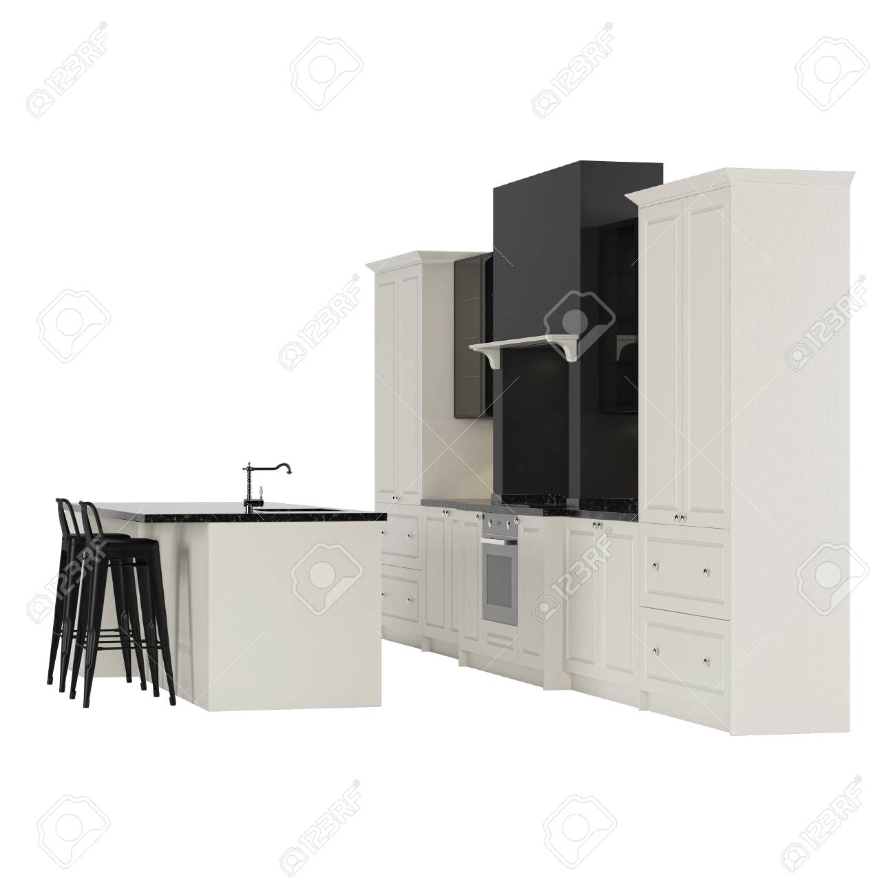 Mobili Da Cucina In Stile Moderno Isolato Su Uno Sfondo Bianco ... Mobili Da Cucina In Stile Moderno Isolato Su Uno Sfondo Bianco ...
