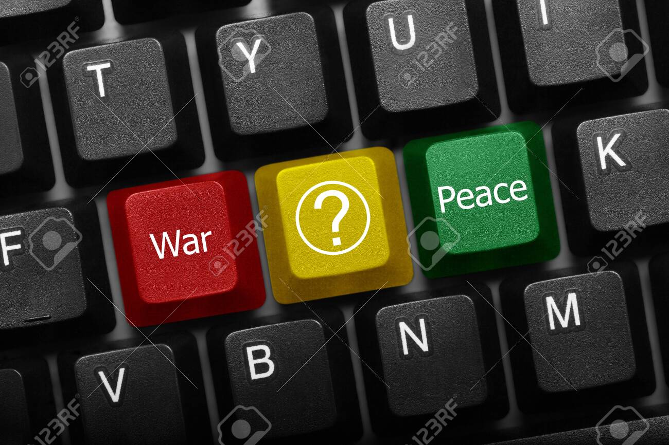 Como Se Cierra El Signo De Interrogacion En El Teclado Teclado Conceptual Negro De Tres Teclas: Teclas De Guerra Y Paz Con Signo  De Interrogación Fotos, Retratos, Imágenes Y Fotografía De Archivo Libres  De Derecho. Image 145660685.