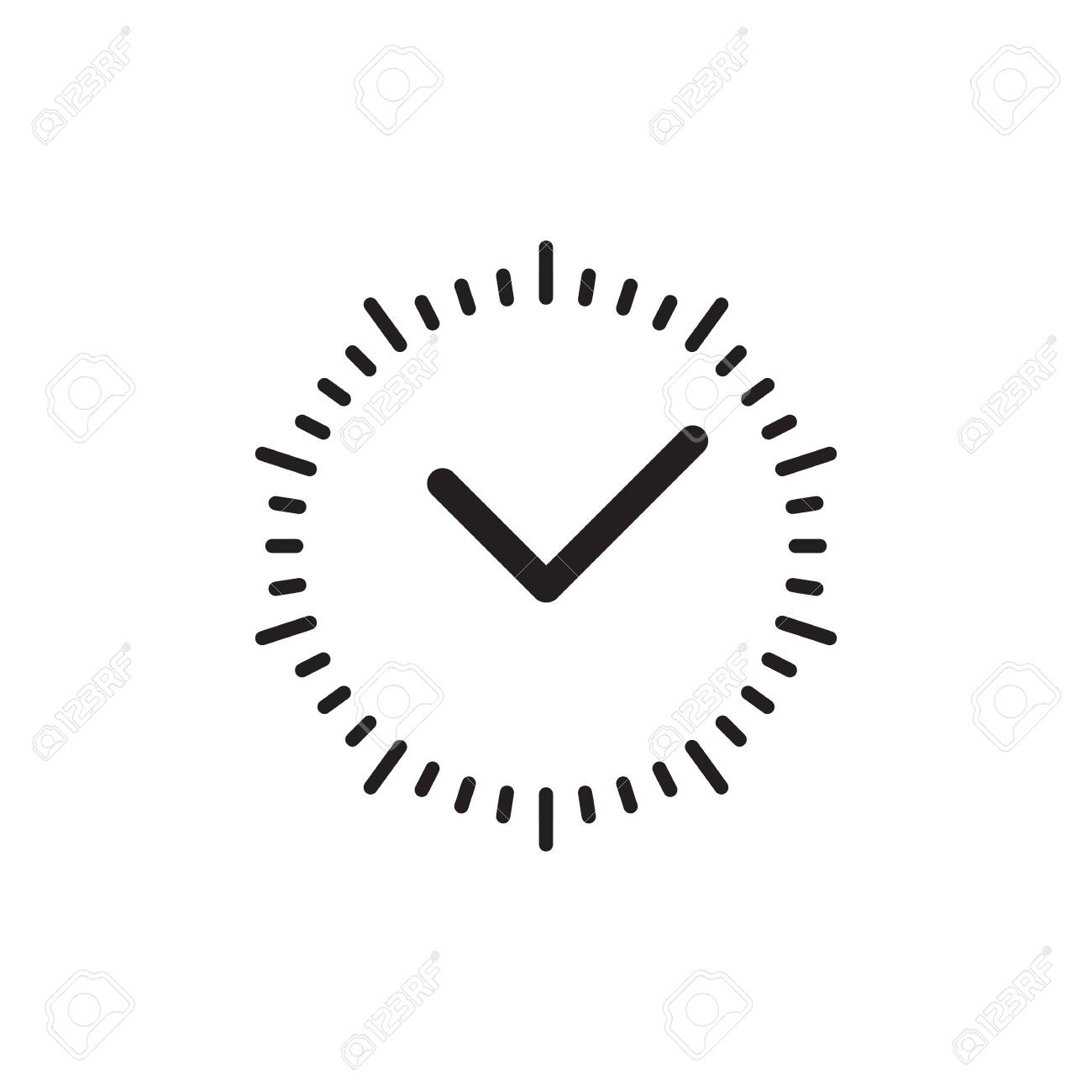 vector time or clock icon template pictogram modern emblem