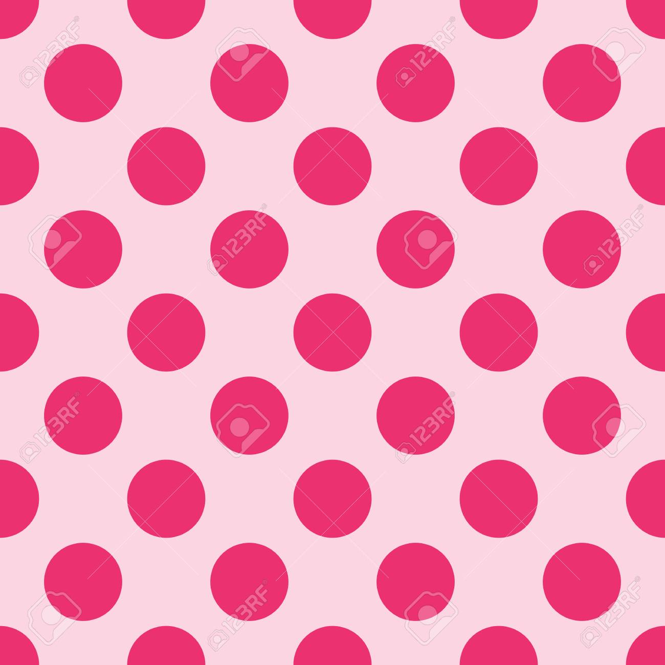 トレンディな色水玉シームレス パターン ピンク色の背景上に赤い円とドットのファッションのイラスト素材 ベクタ Image