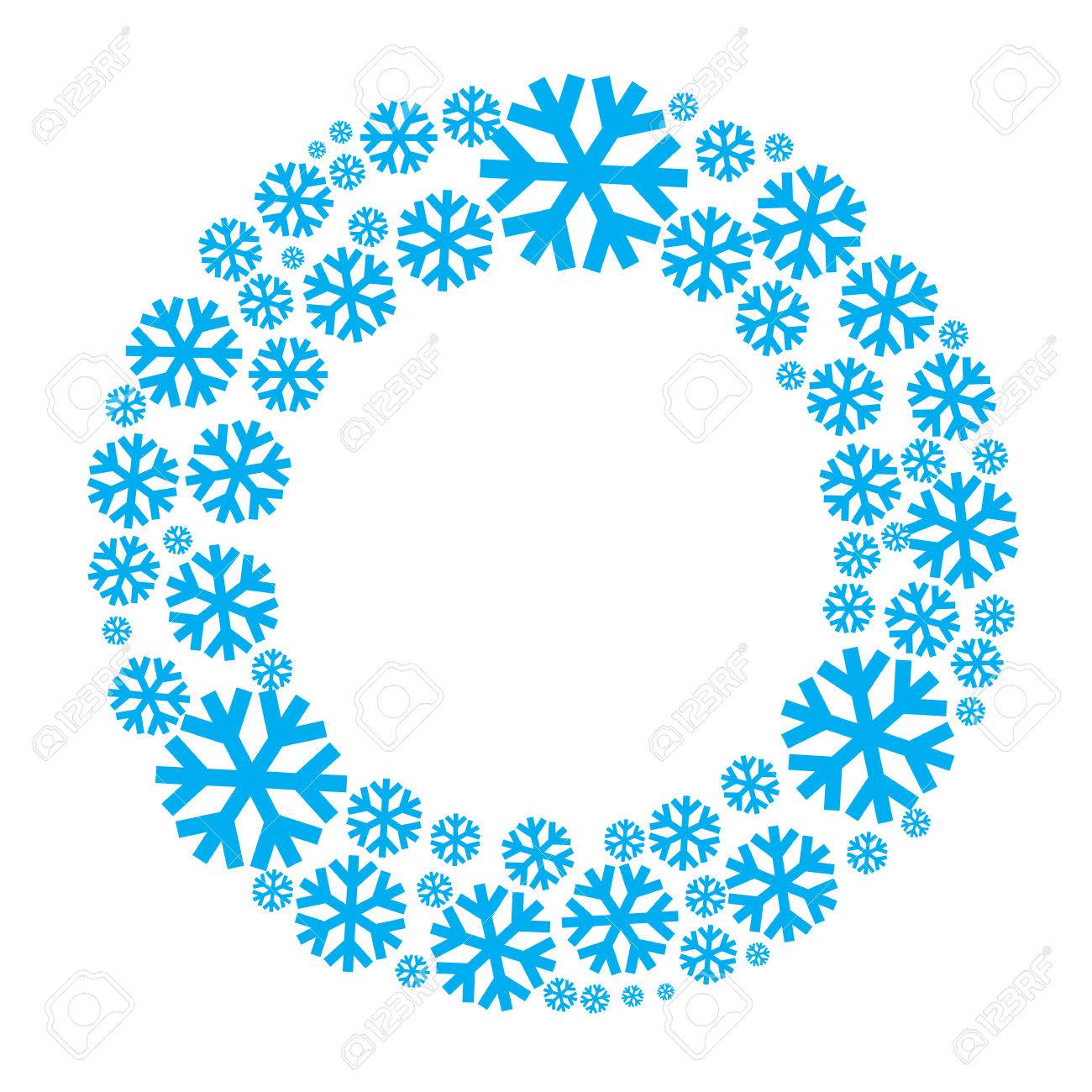 snowflake vector wreath isolated snow flake circle frame round free snowflake vector