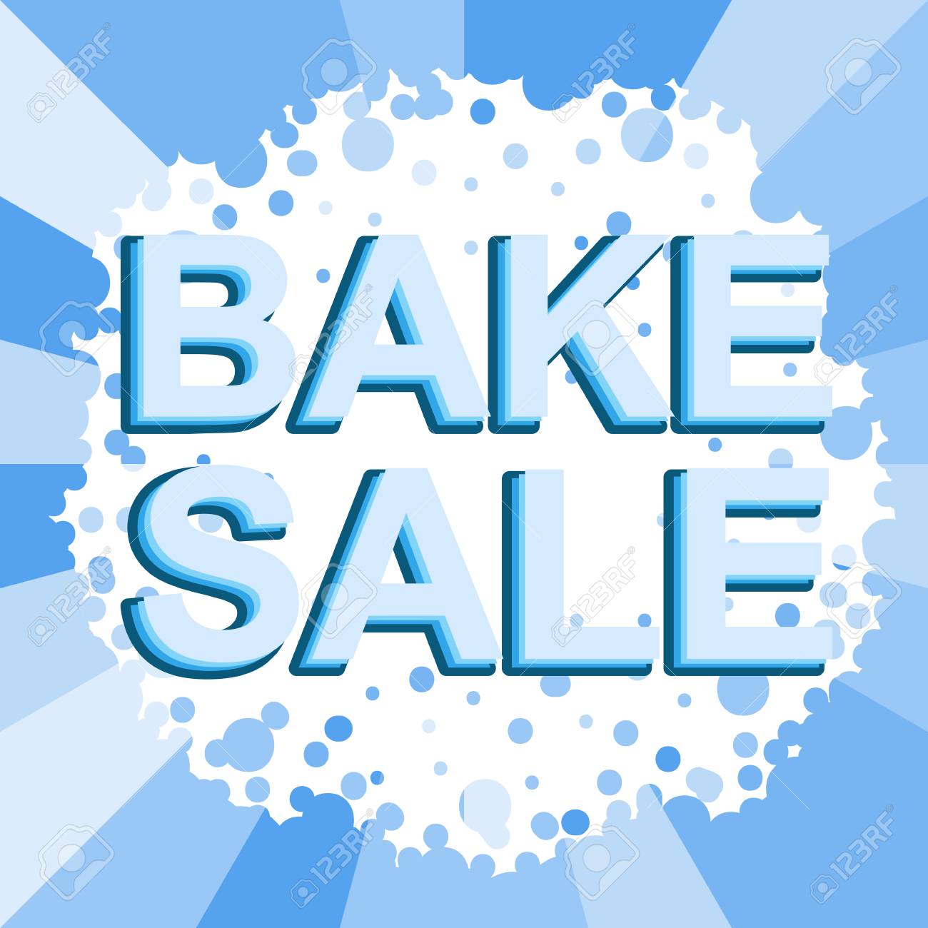 big winter sale poster with bake sale text advertising blue bake sale posters