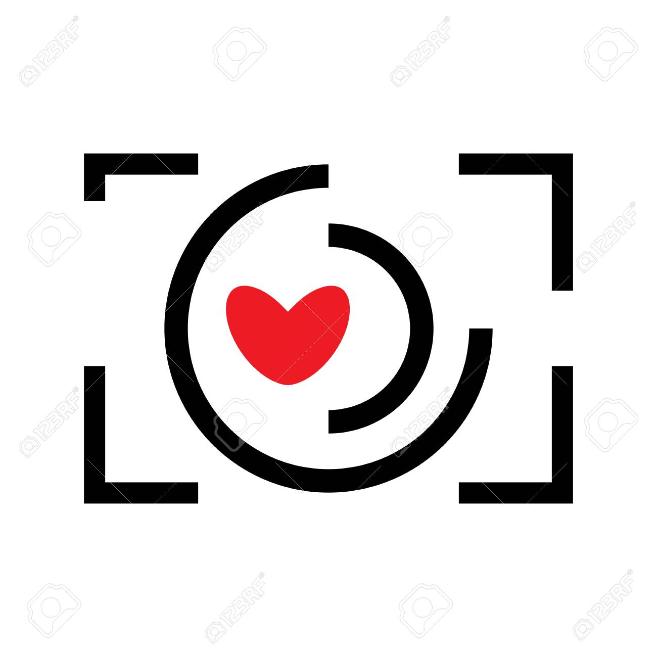 Camara Digital E Icono De Vector De Corazon Foto Instantanea De
