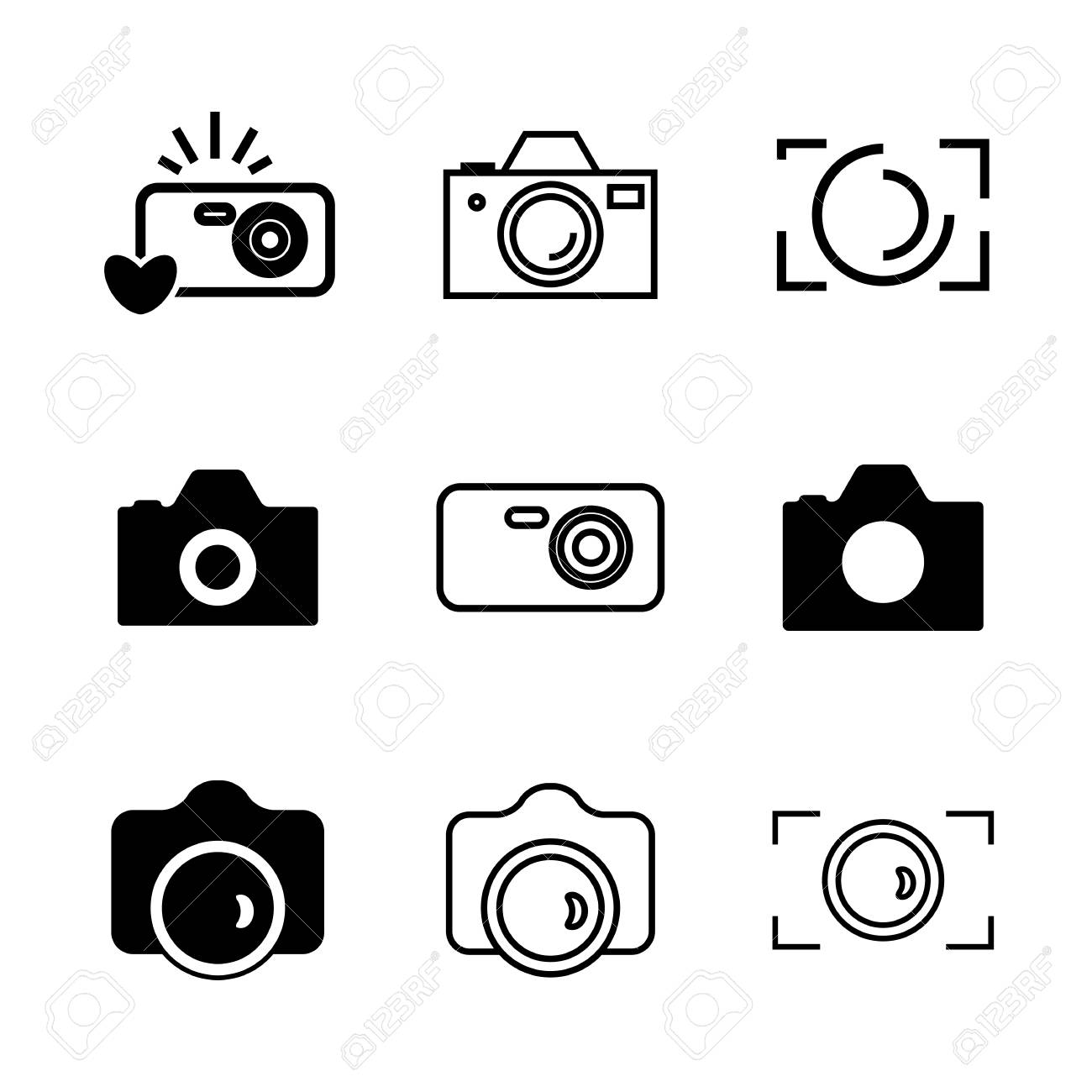 Digital Camera Icons Isolated Snapshot Photography Sign Or Logo Instant Photo Concept Royalty Free Cliparts Vectors And Stock Illustration Image 73092985