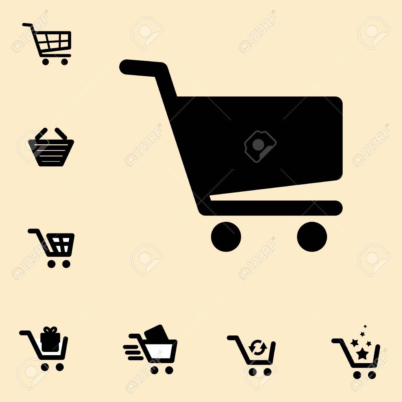 Shopping Cart Icon Set Isolated On Light Pink Background Royalty Free Cliparts Vectors And Stock Illustration Image 75443486