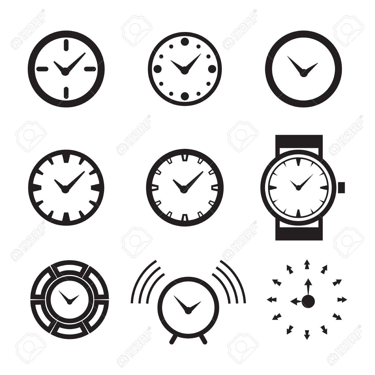 clock icon isolated time logo template pictogram trendy watch