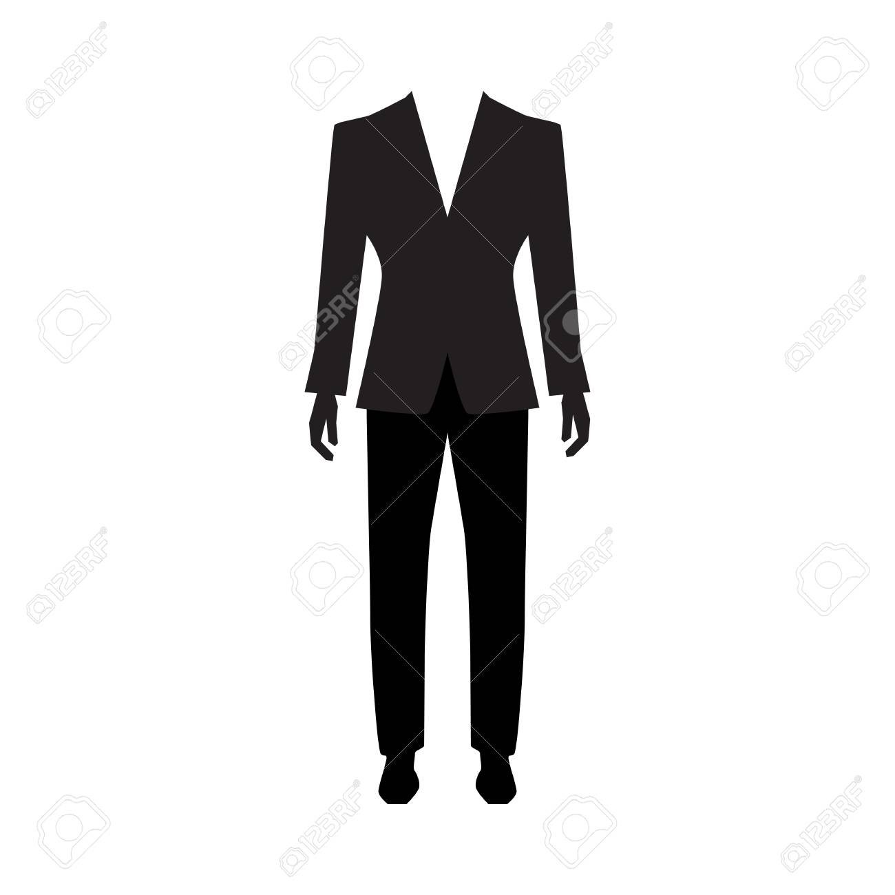 Man suit icon isolated on white background. Men formal suit vector..