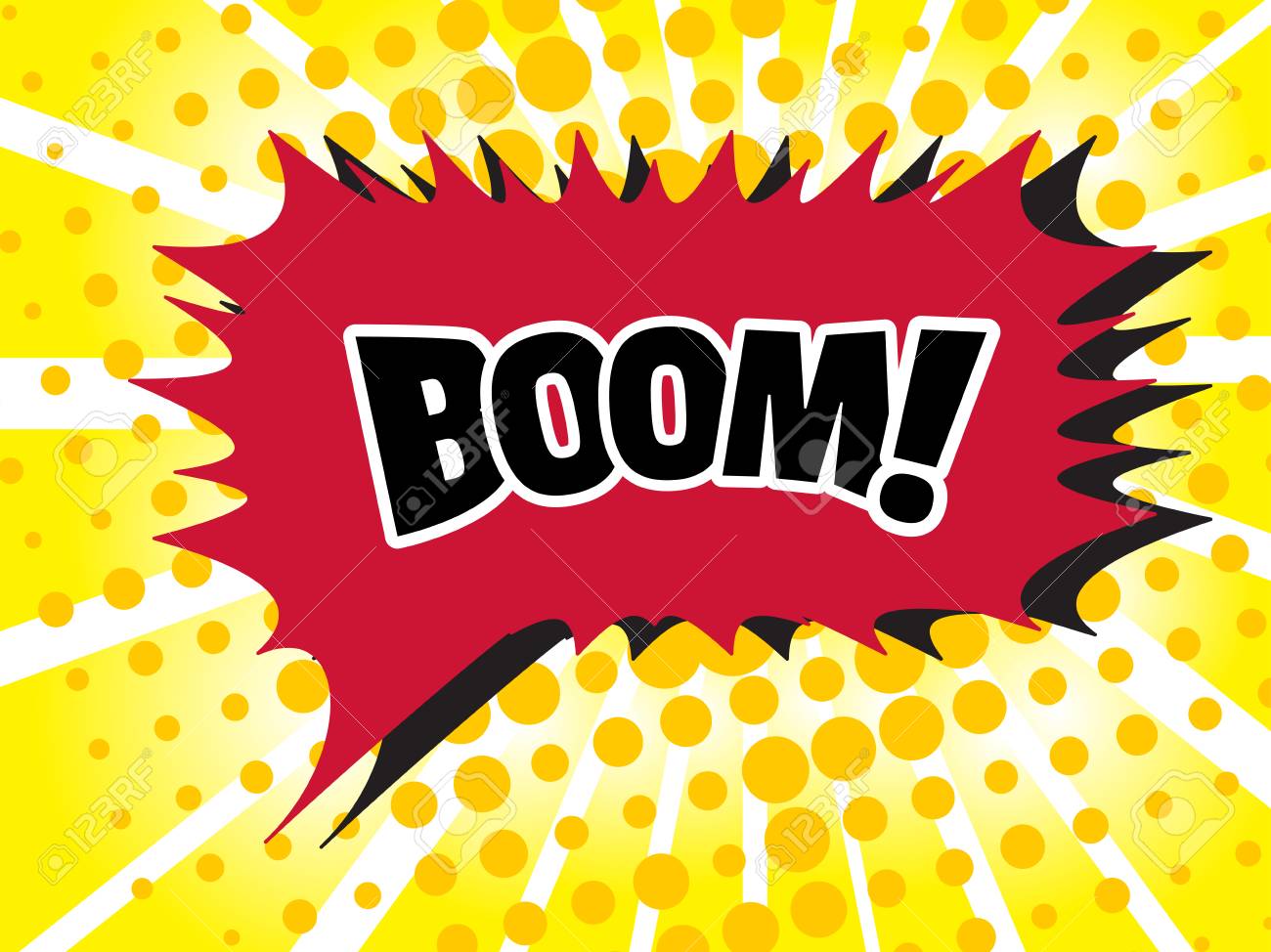 Comic Boom Text Sound Effect Popart Bubble Speech Cartoon