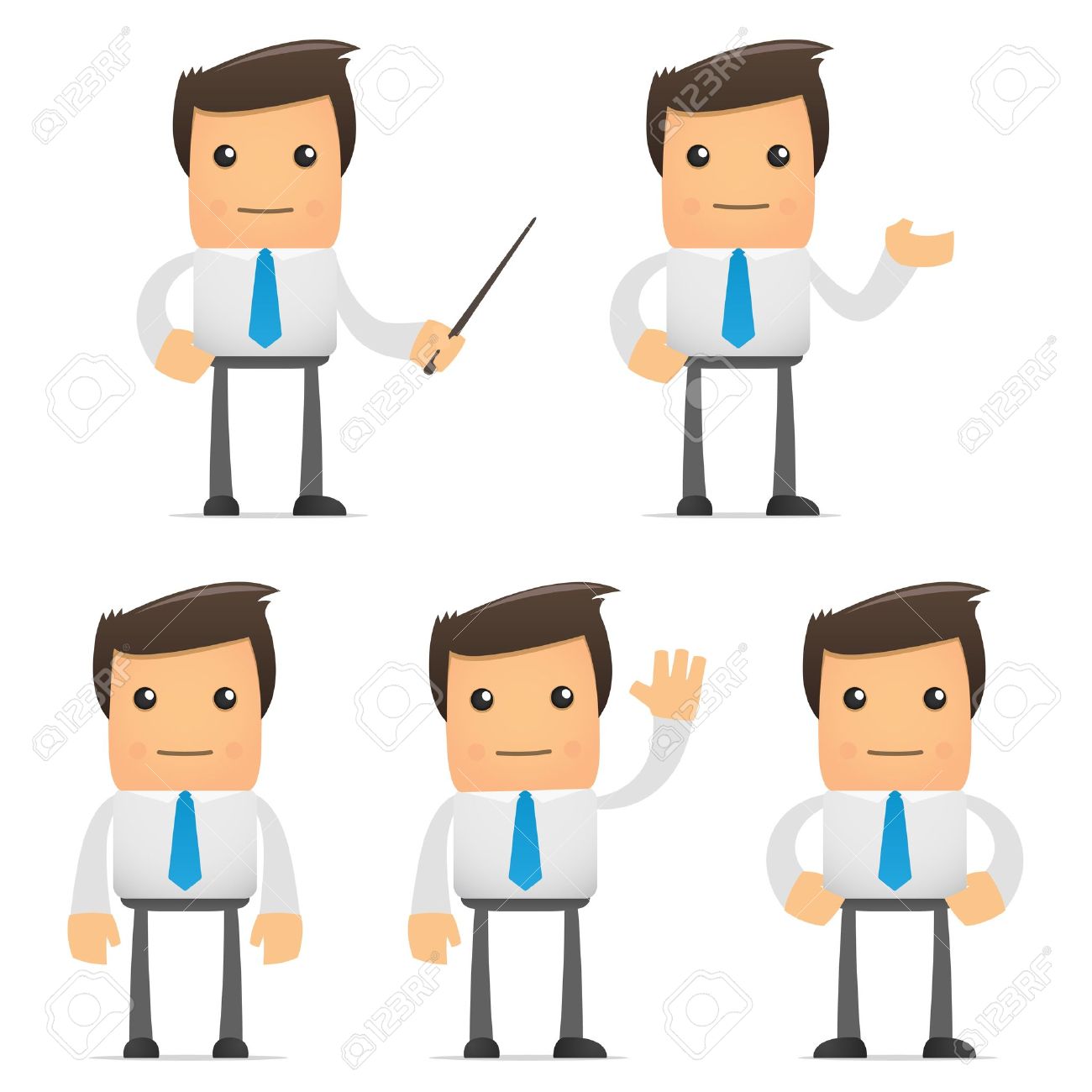 set of funny cartoon office worker in various poses for use in presentations, etc. - 8717366 set of funny cartoon office worker in various poses for use in presentations, etc. - 8717366