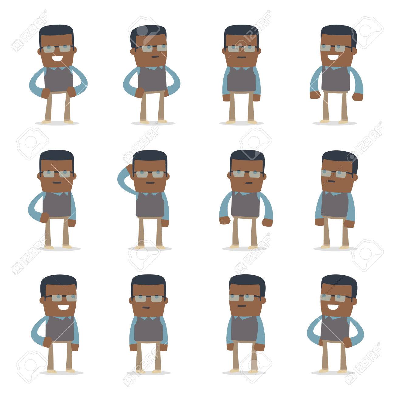 Set Glucklich Und Frohlich Charakter Lehrer In Entspannter Posen Stehen Fur In Prasentationen Mit Etc Lizenzfrei Nutzbare Vektorgrafiken Clip Arts Illustrationen Image 62954485