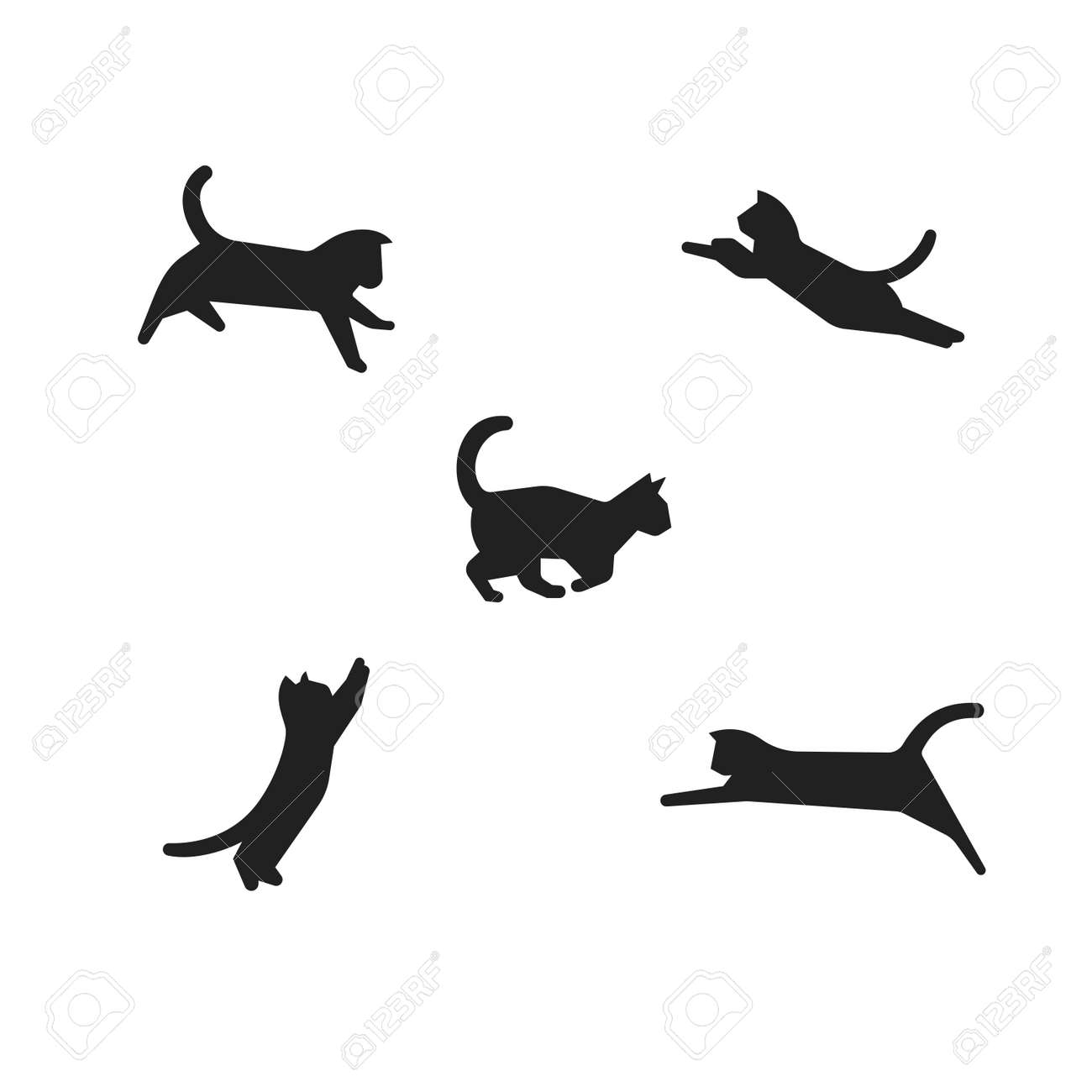 Jumping Cat Silhouette In Minimal, Simple Style Royalty Free SVG, Cliparts,  Vectors, and Stock Illustration. Image 182284141., image size:1300x1300