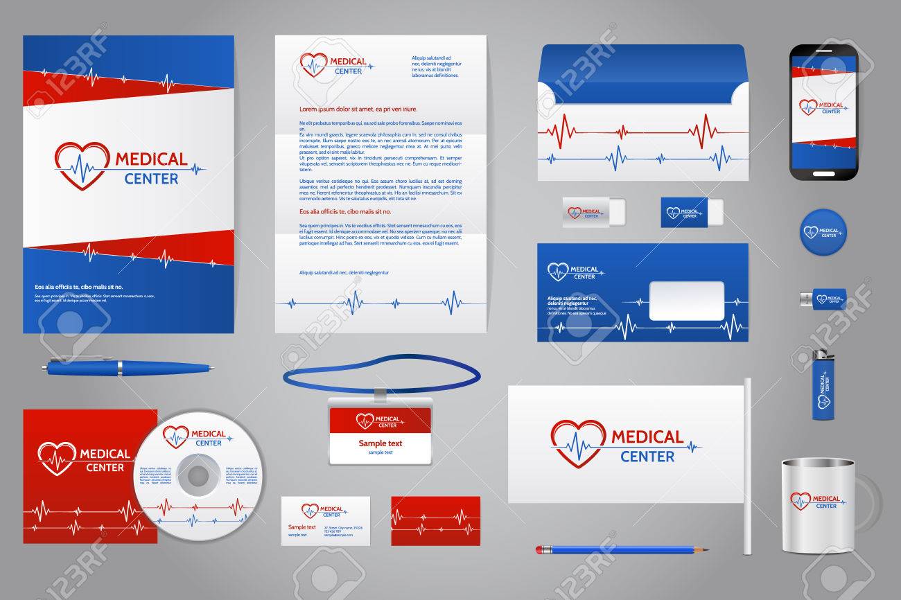medical company corporate identity branding template business