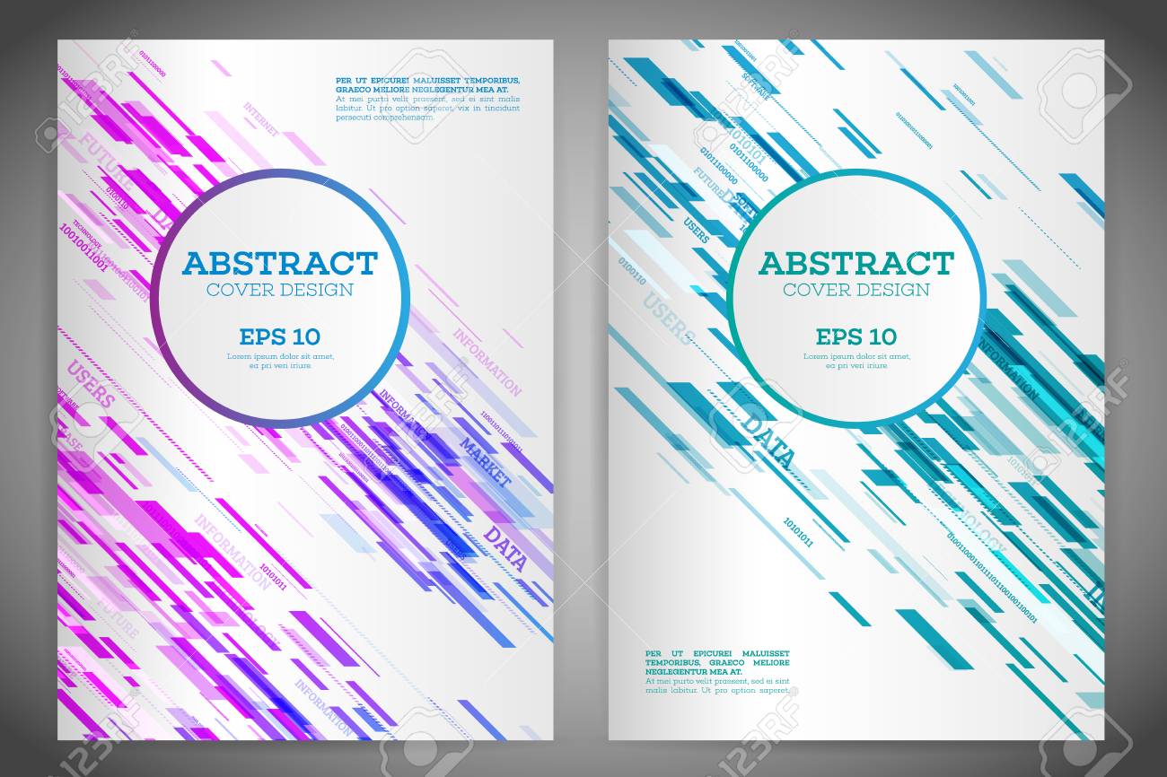 technology line brochure book cover template layout abstract prospectus layout design