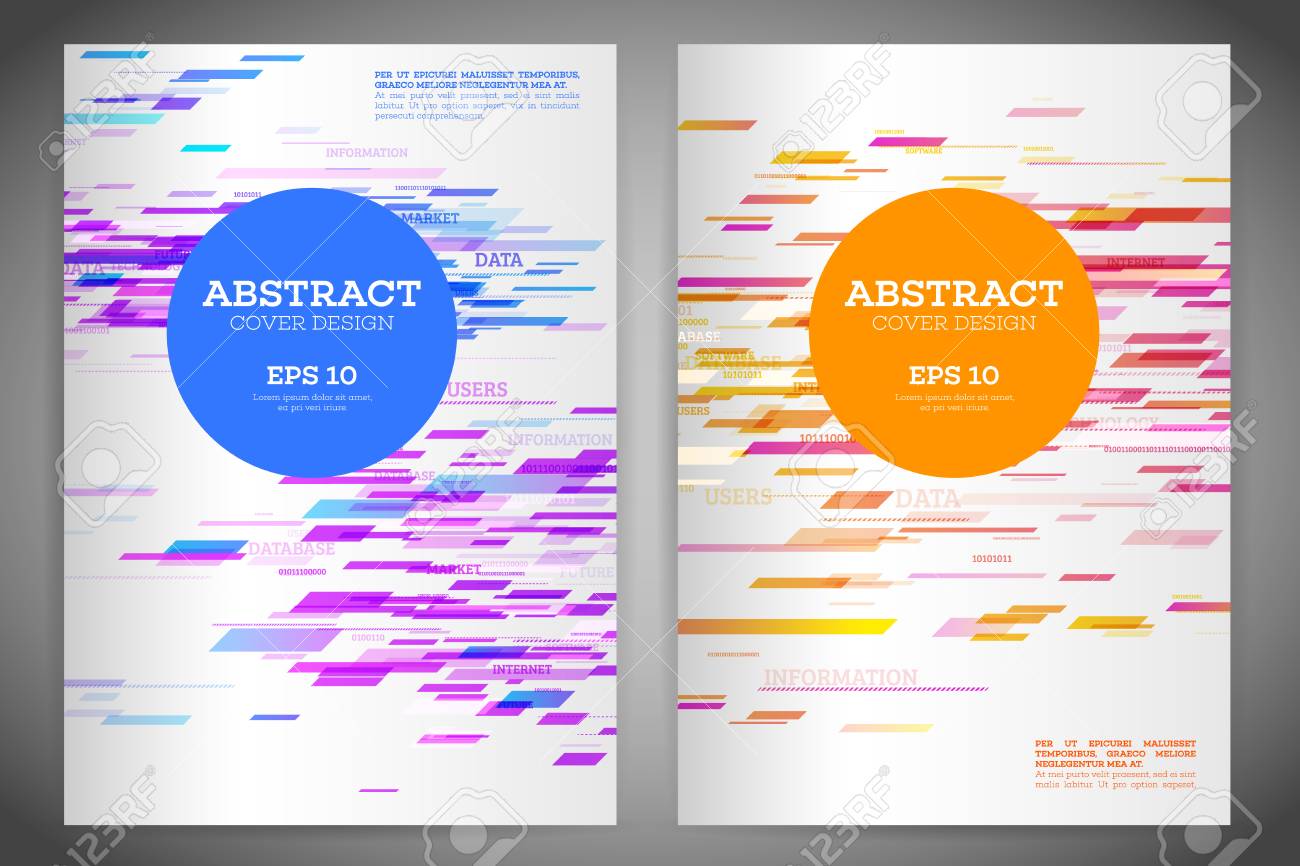 technology line brochure book cover template layout abstract prospectus layout design